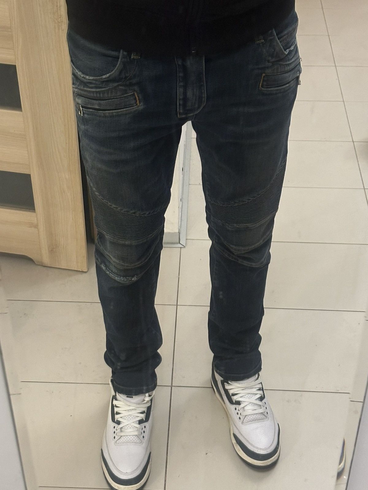 Balmain FW16 Balmain Dark Navy Biker Jeans Made In Japan Rousteing Size US 32 / EU 48 - 14 Thumbnail