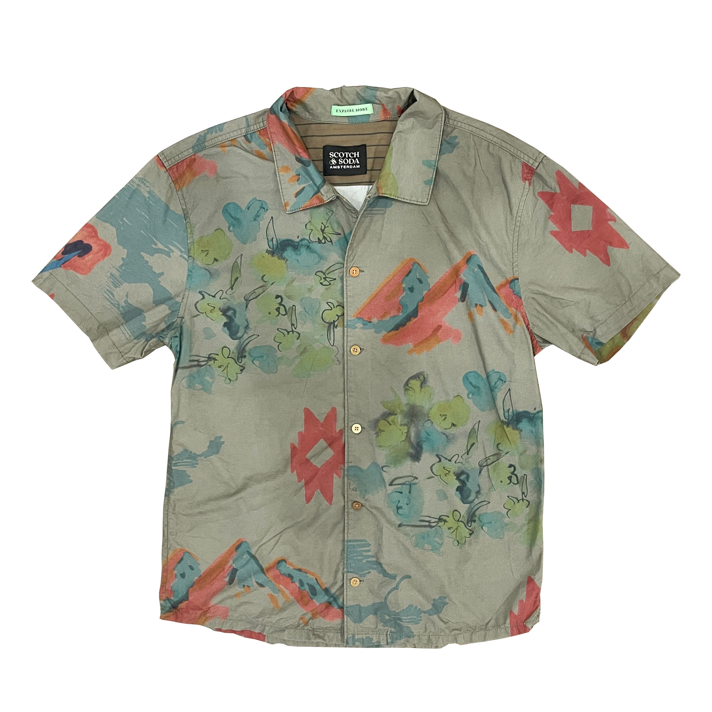 Scotch & Soda Printed Organic Cotton Short Sleeve Shirt Size US M / EU 48-50 / 2 - 4 Thumbnail