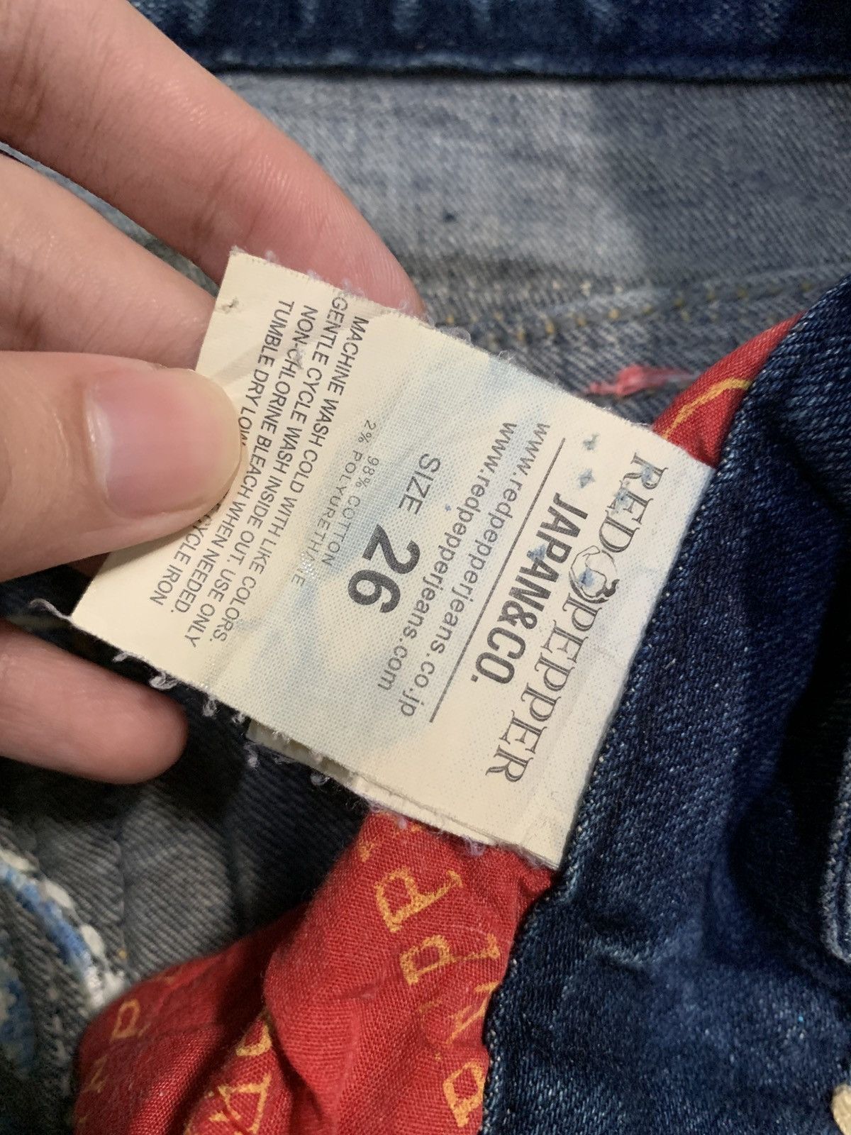 If Six Was Nine Flare Red papper Japanese Punk Skull Distressed Denim Size US 31 - 20 Thumbnail