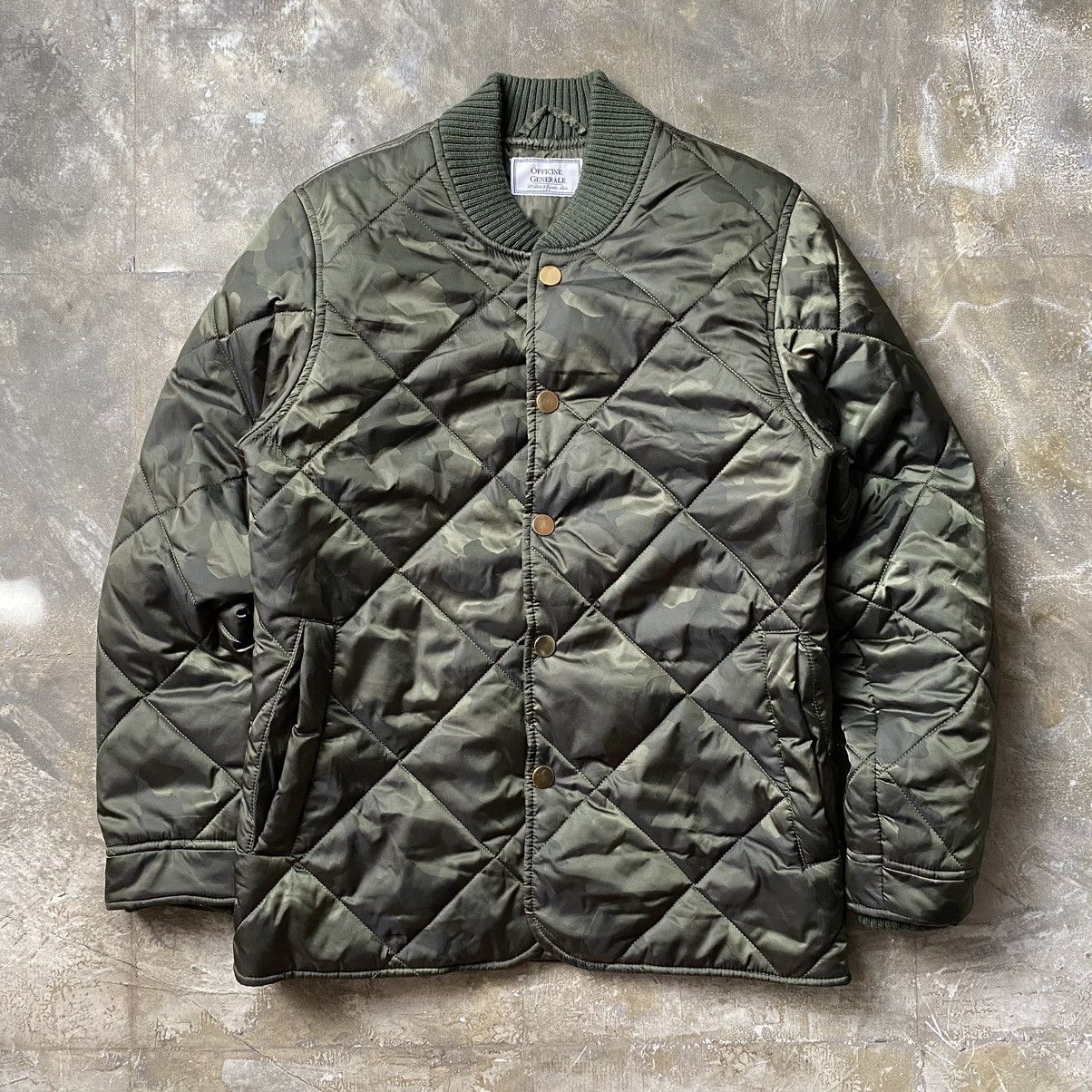Officine Generale Officine Generale Camou Quilted Jacket Size US S / EU 44-46 / 1 - 1 Thumbnail
