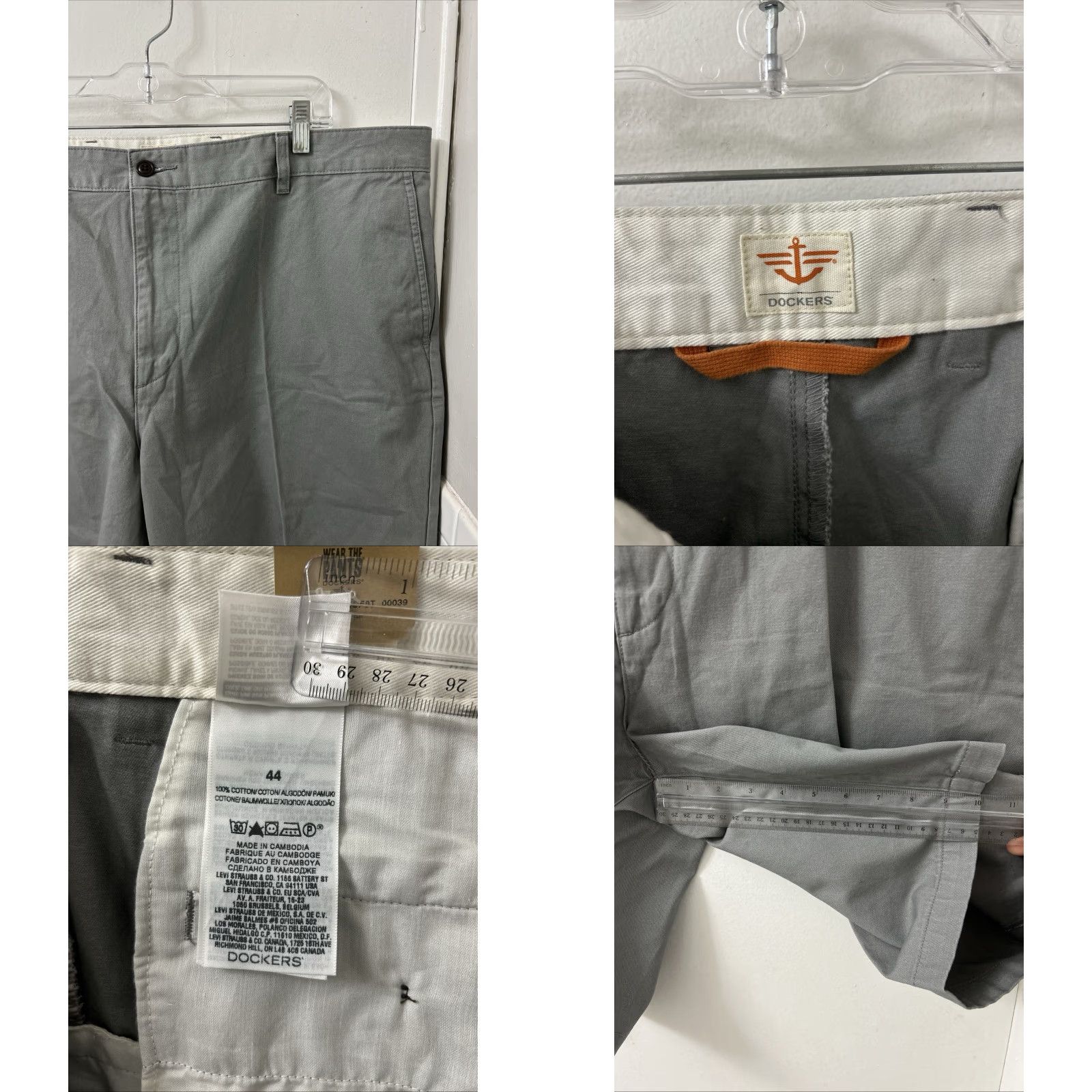 Dockers DOCKERS The Perfect Shorts Mens 44 Gray Cotton Flat Front 10" NWT 5-Pocket Chino Regular Jeans? Size US 44 / EU 60 - 8 Thumbnail