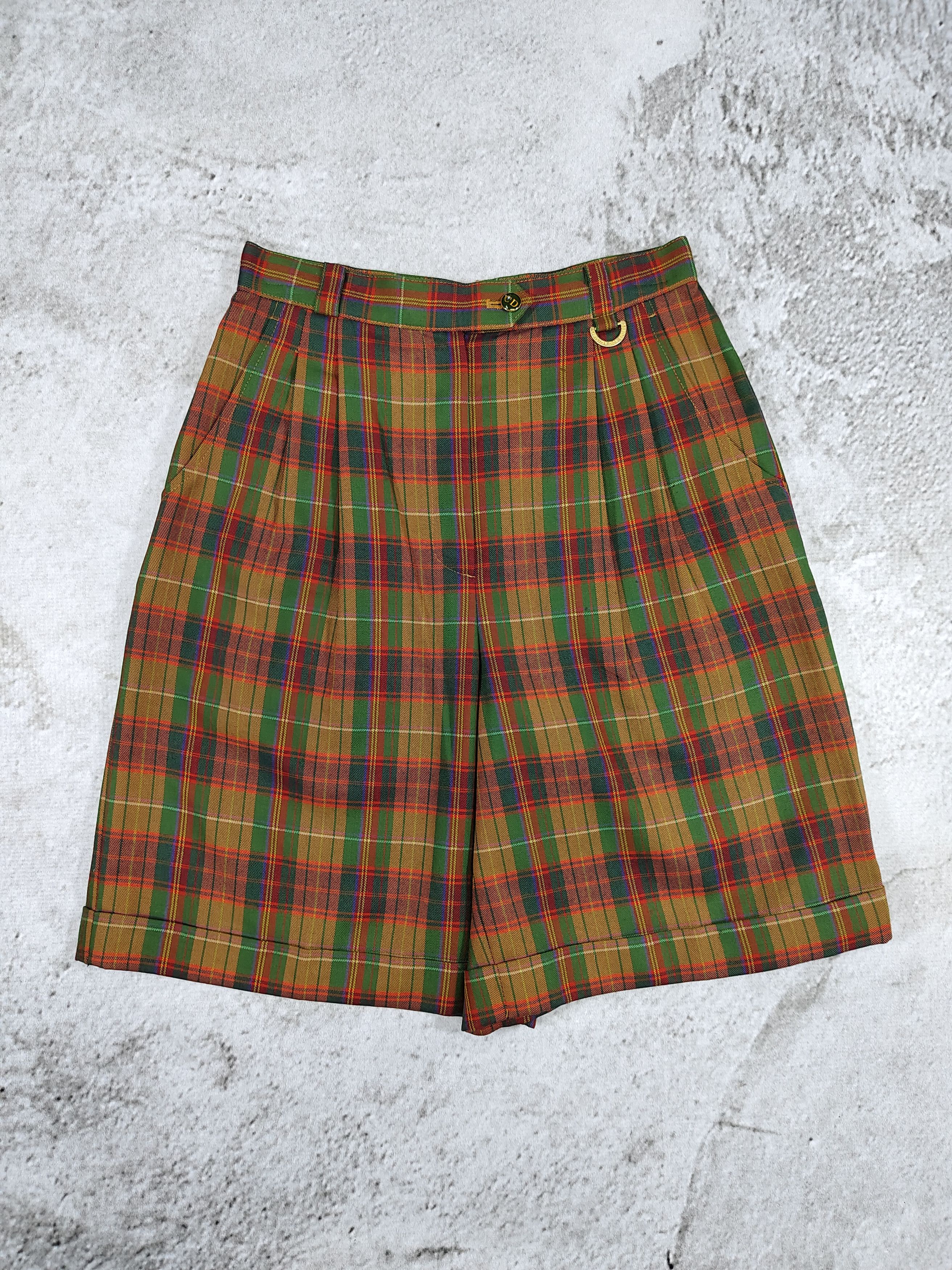 SS1993 CD Sports- Tailored Tartan Pattern Culotte Shorts