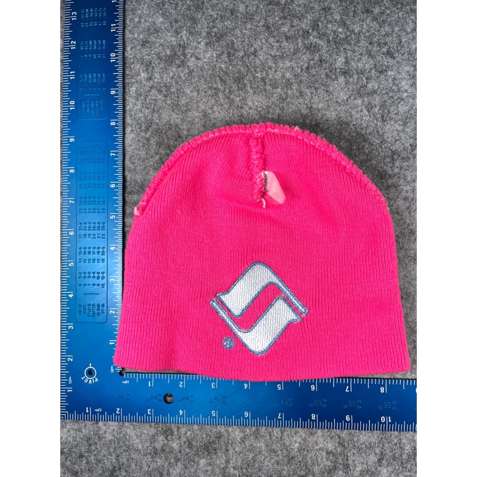 Vintage Beanie Toque Adult One Size Neon Pink Knit Acrylic Ski High Visibility Size ONE SIZE - 5 Thumbnail