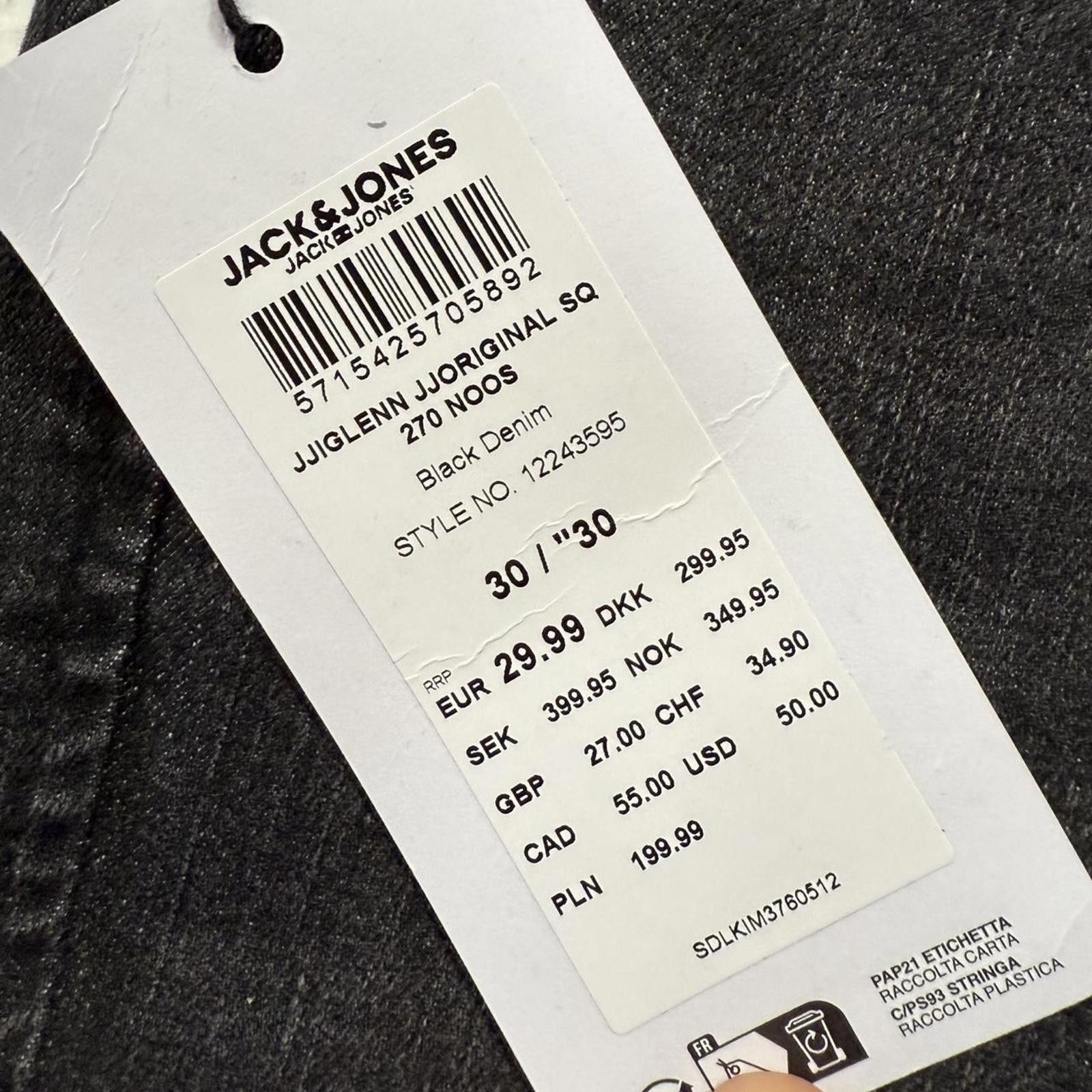 Jack & Jones Jack & Jones Men's Black and Grey Jeans Size US 32 / EU 48 - 3 Thumbnail