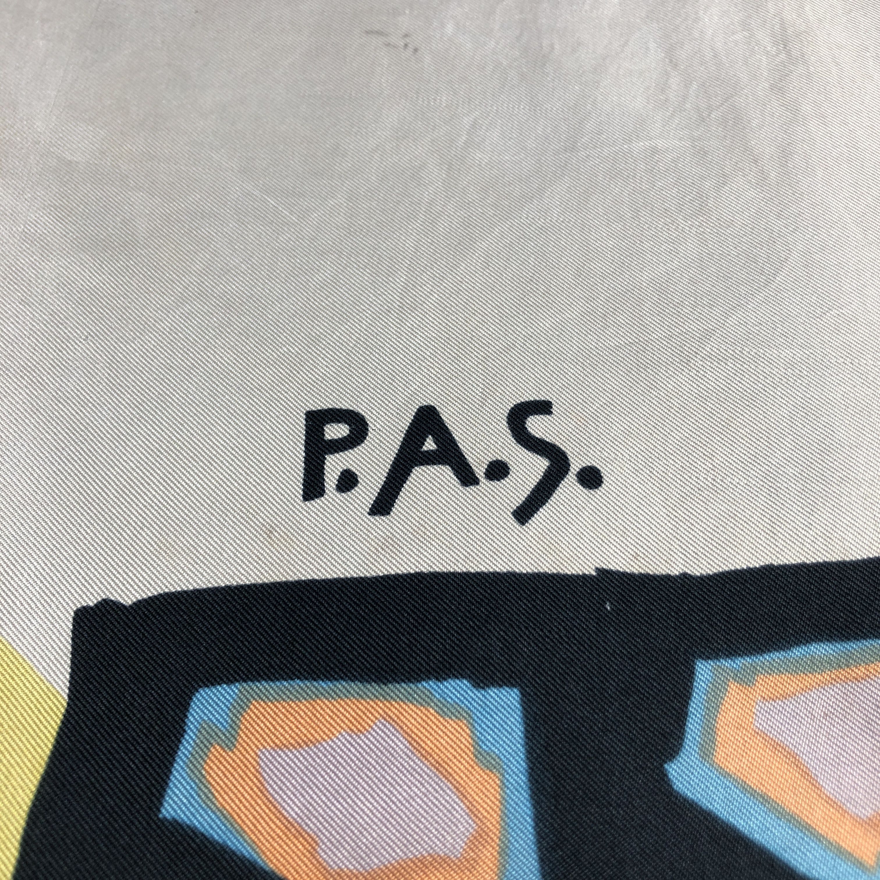 Japanese Brand P.A.S Luxury Abstract Hand Rolled Silk Scarf M1119 Size ONE SIZE - 4 Thumbnail