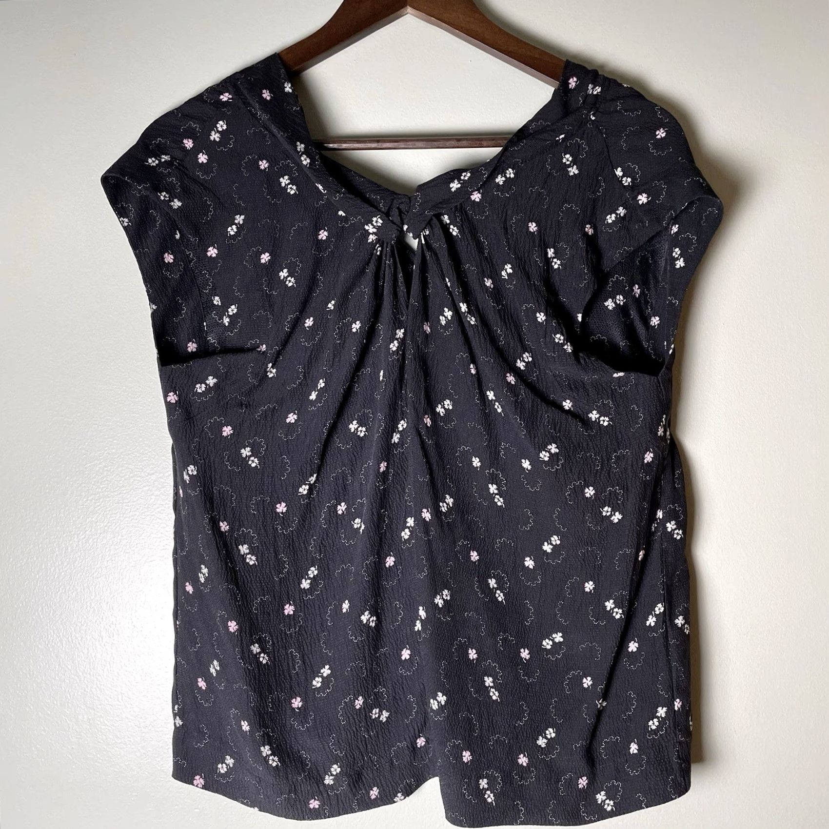 Rebecca Taylor Rebecca Taylor Top Silk Floral Sleeveless Mock Neck Keyhole Blouse Size S / US 4 / IT 40 - 7 Thumbnail