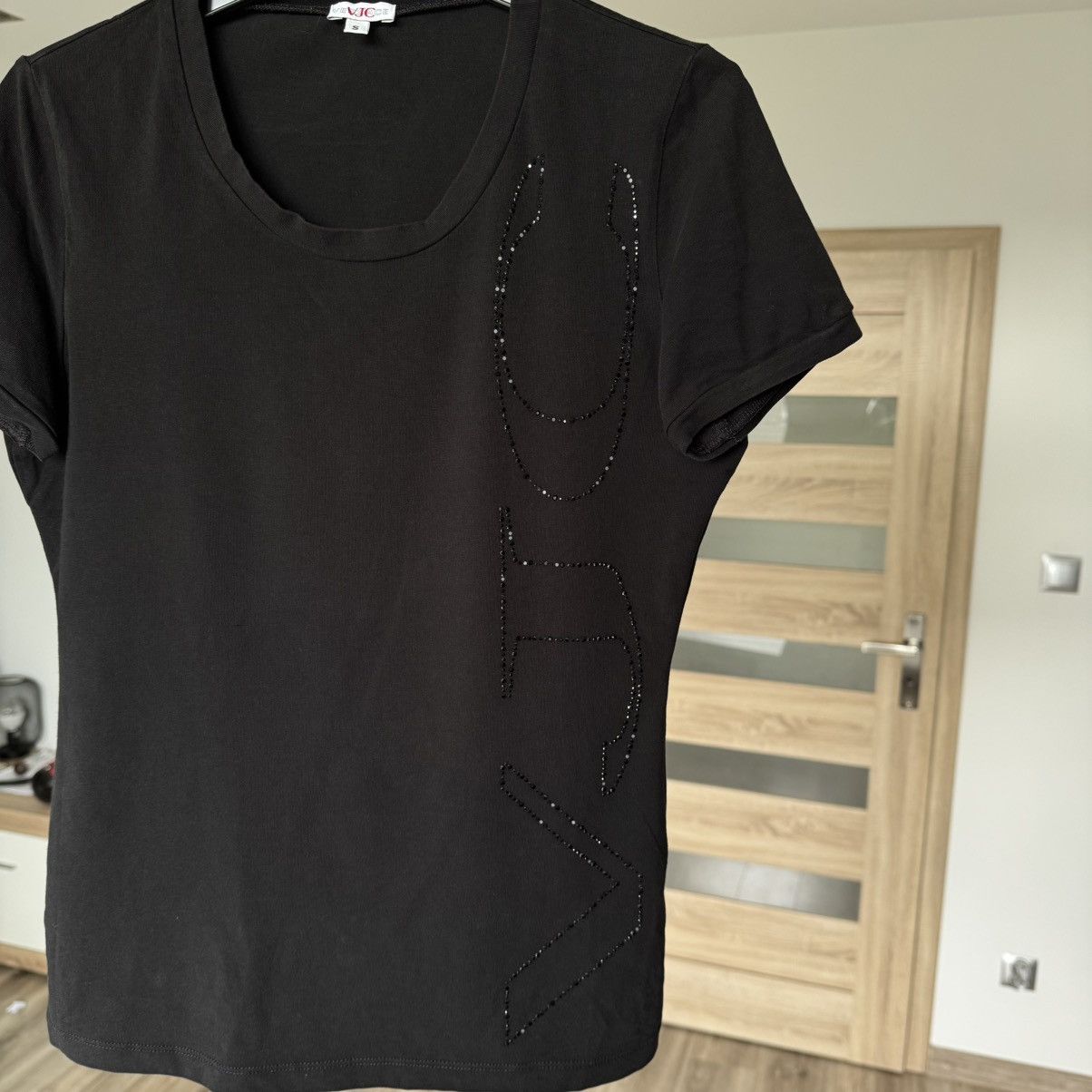 Versace × Vintage Vintage Versace JC Tshirt rhinestone logo y2k glamour grunge Size S / US 4 / IT 40 - 3 Thumbnail