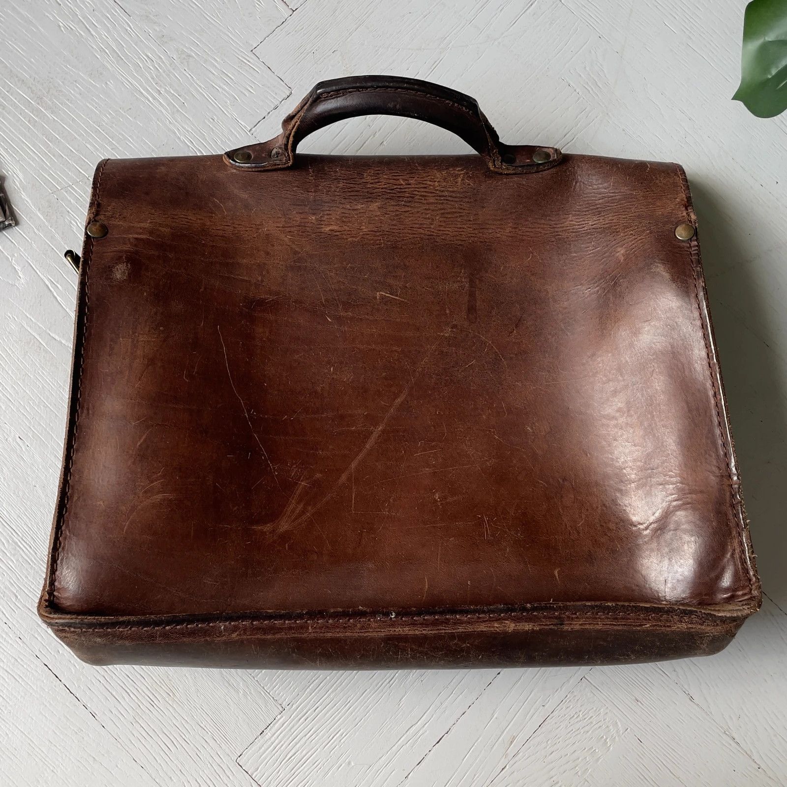 Vintage Vintage Real Leather Ruitertassen Briefcase Office Bag Size ONE SIZE - 2 Thumbnail