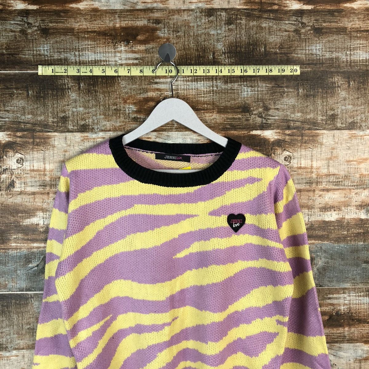 Homespun Knitwear × Japanese Brand Jenni Love Pink/Yellow tiger stripe Knitwear #A1342 Size M / US 6-8 / IT 42-44 - 2 Thumbnail