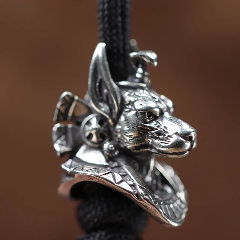 Handmade 3Pcs Anubis Jackal Knife Beads Paracord Bead Zipper Umbrella Size ONE SIZE - 6 Thumbnail