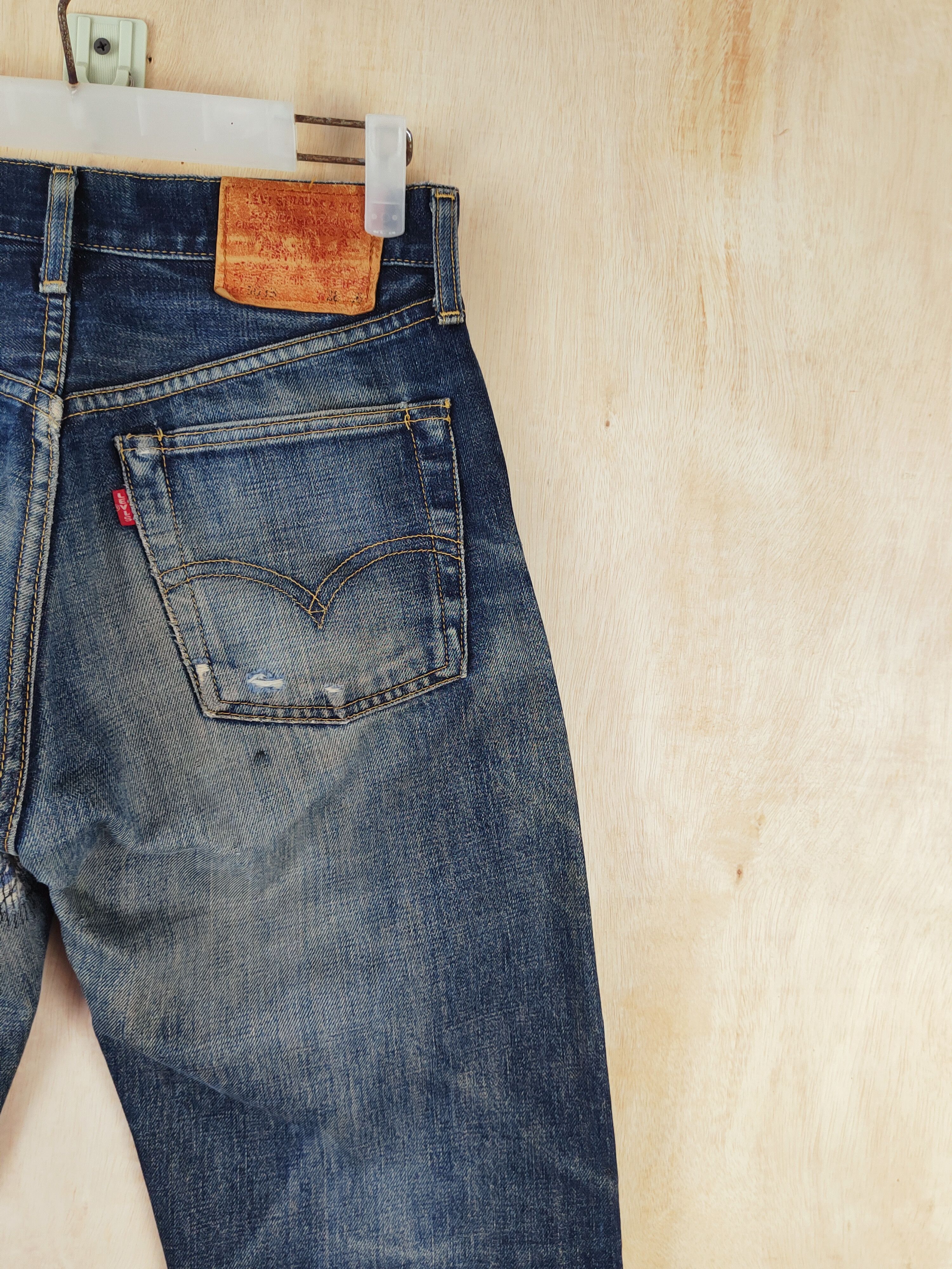 Levi's DL Levi's Big E selvedge Distressed Ripped Jeans #S2674 Size US 29 - 13 Thumbnail