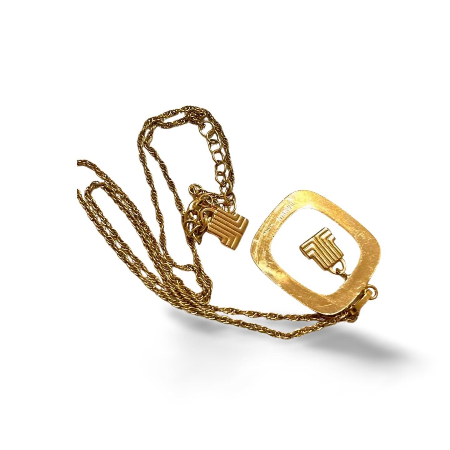 Lanvin Vintage LANVIN golden skinny chain necklace with square top Size ONE SIZE - 3 Thumbnail