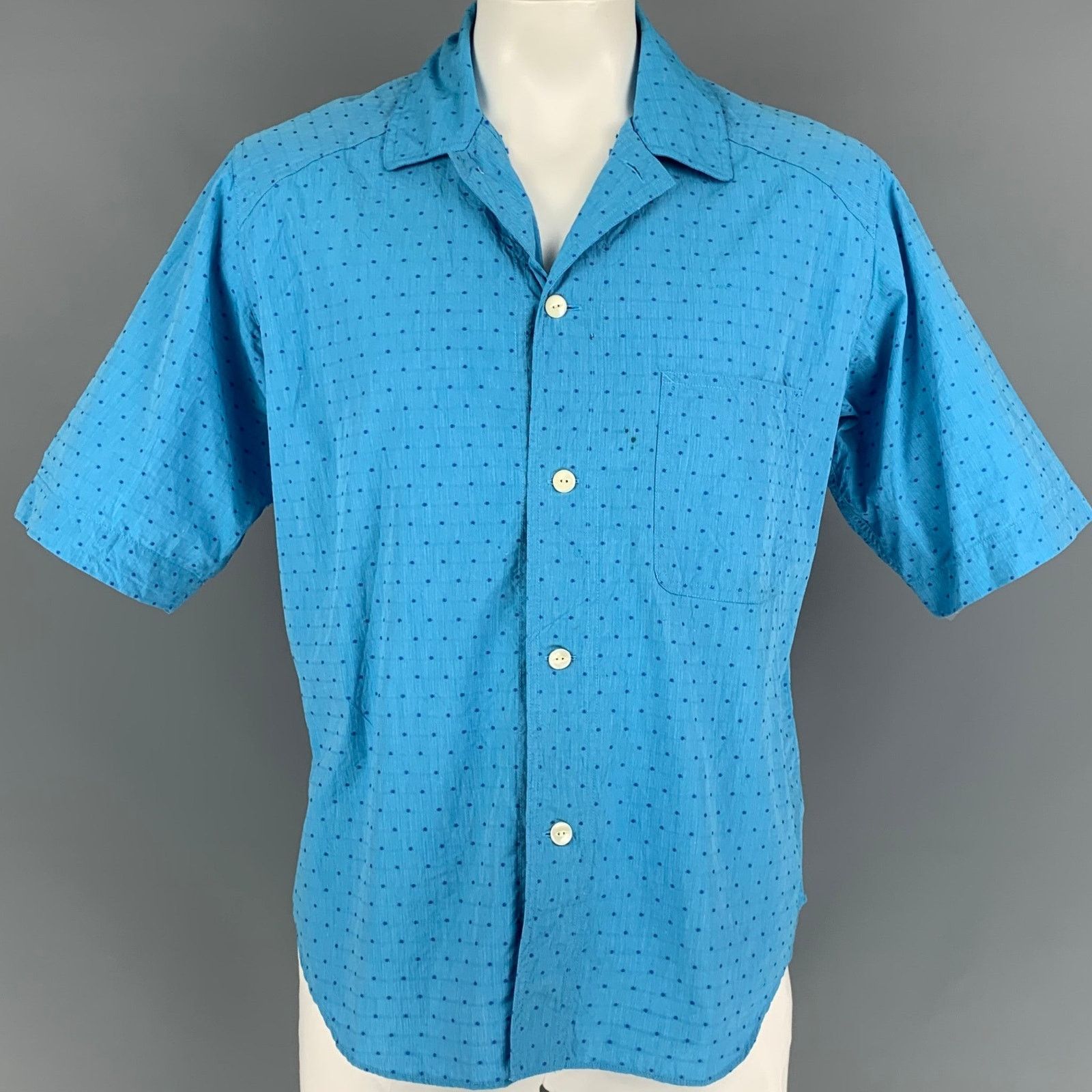 Haversack HAVER SACK L Blue Dots Cotton Button Up Short Sleeve Shirt Size US L / EU 52-54 / 3 - 1 Thumbnail