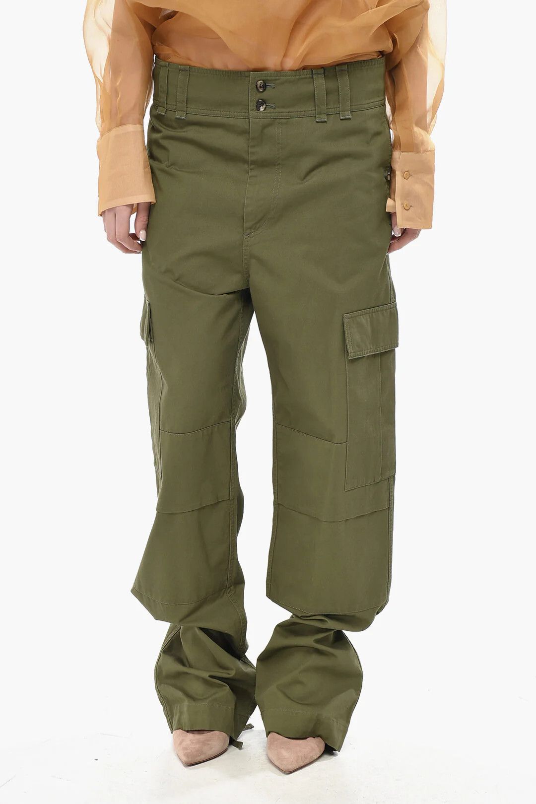 Saint Laurent Paris og1mm0326 Cotton Cargo Pant in Military Green Size 28" / US 6 / IT 42 - 1 Thumbnail