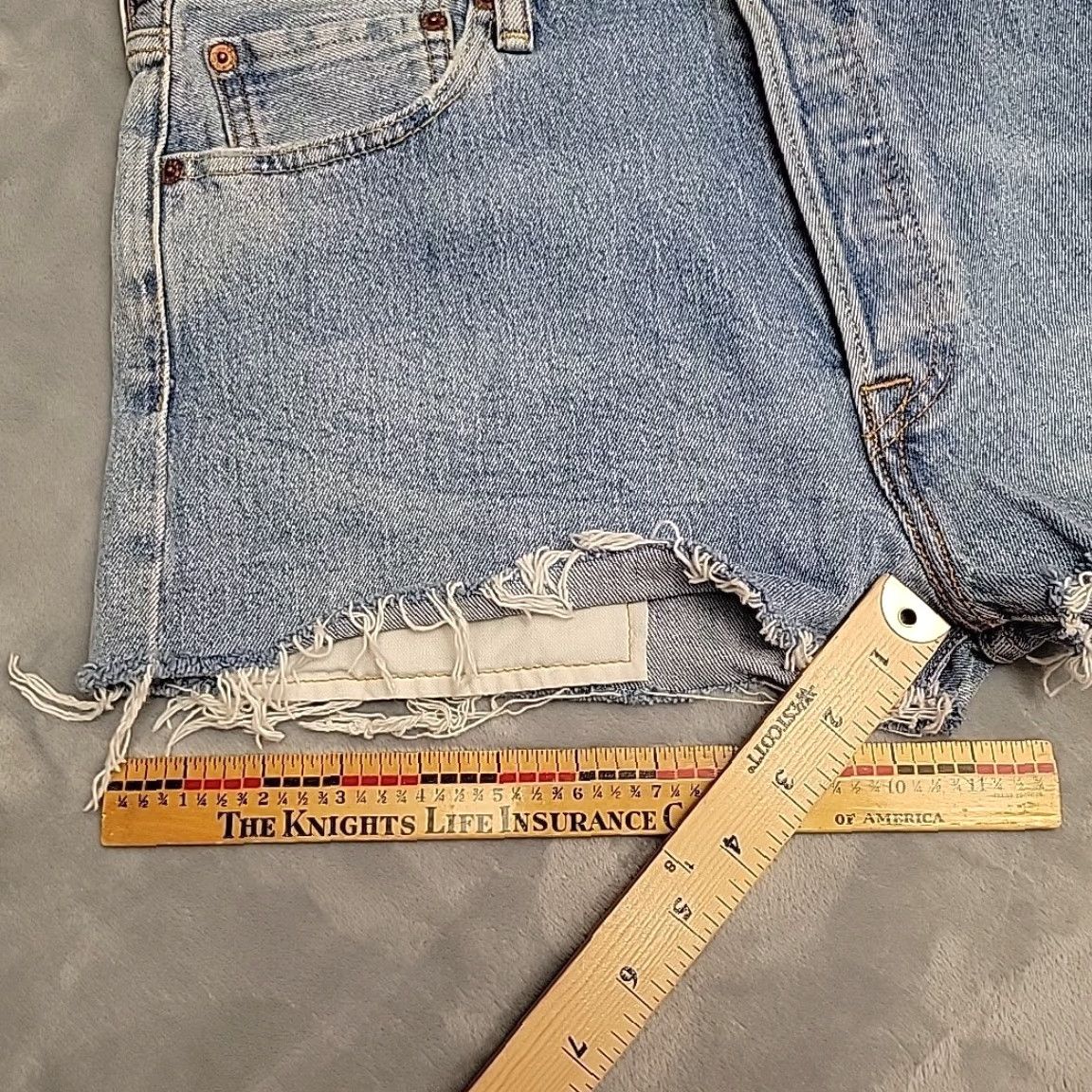 Levi's VTG Levis 501 Jorts 32x Faded Blue Denim Booty Biker Short Shorts Daisy Duke Denim Cotton Jeans Women 32 Size 24" / US 00 / IT 34 - 8 Thumbnail