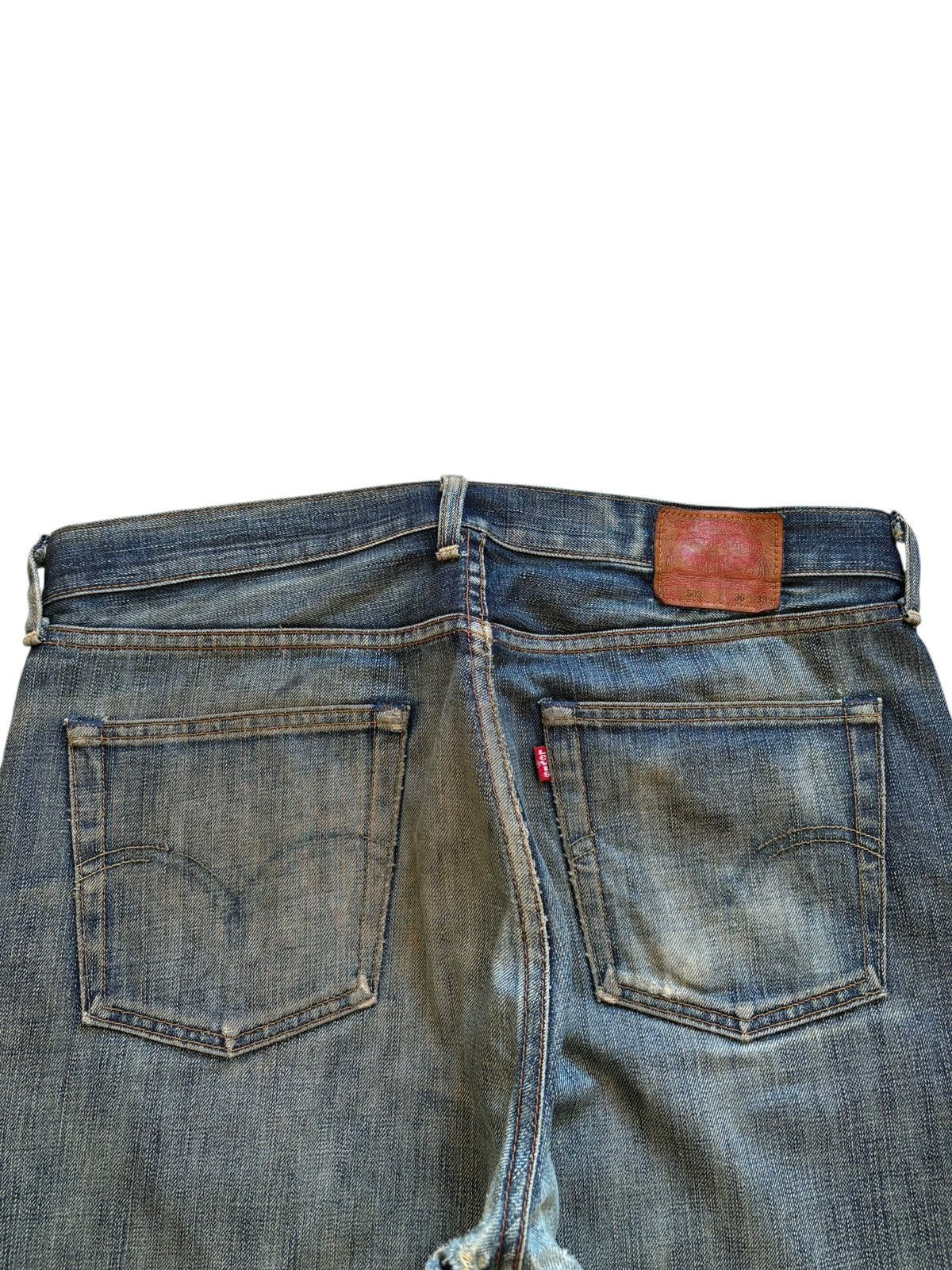 Levi's Vintage 90s Levis 503 Mud Wash Distressed Baggy Jeans Size US 37 - 8 Thumbnail