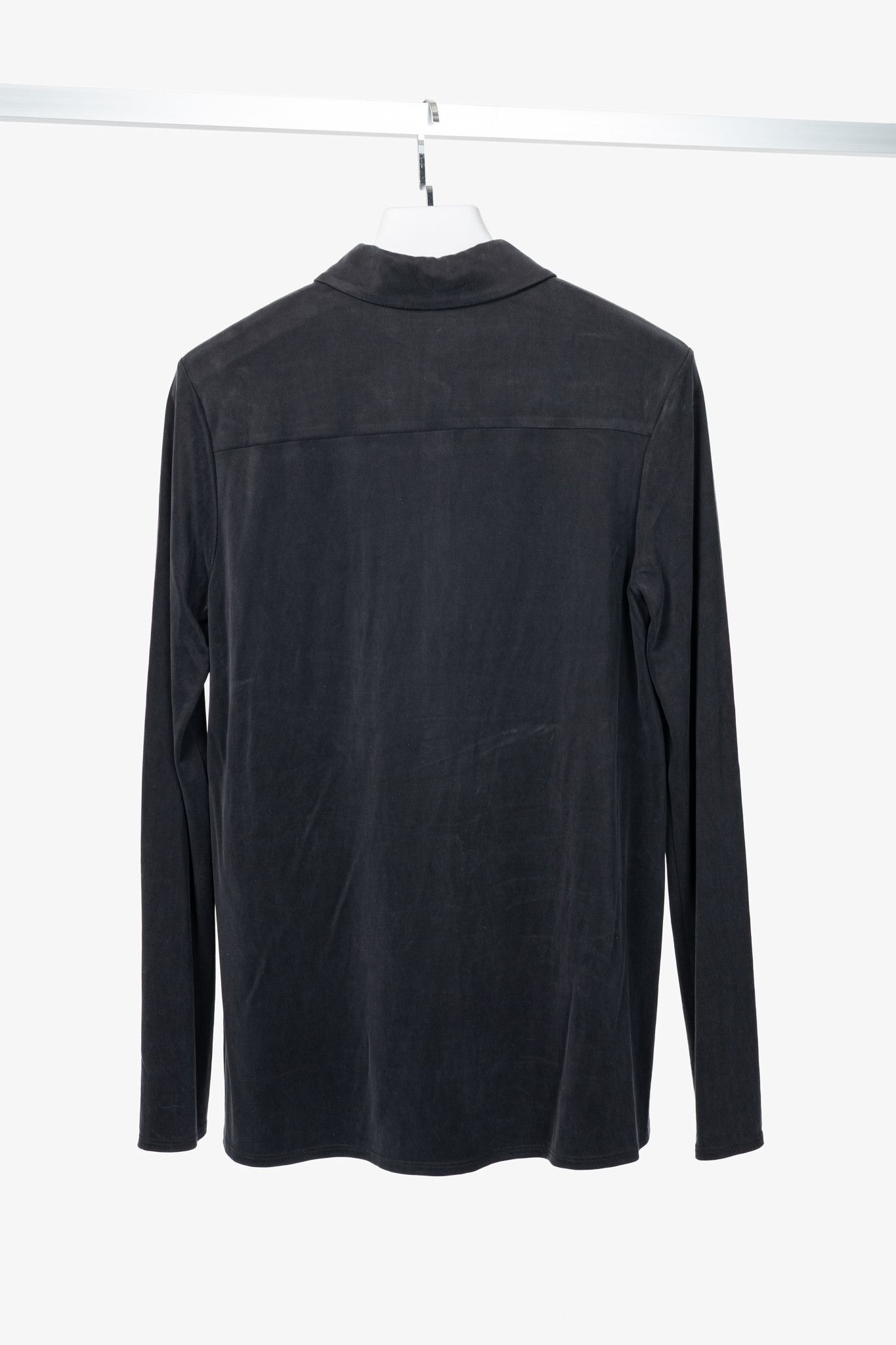 Tibi Tibi Black Deeba Cupro Slim Shirt Size M / US 6-8 / IT 42-44 - 2 Thumbnail