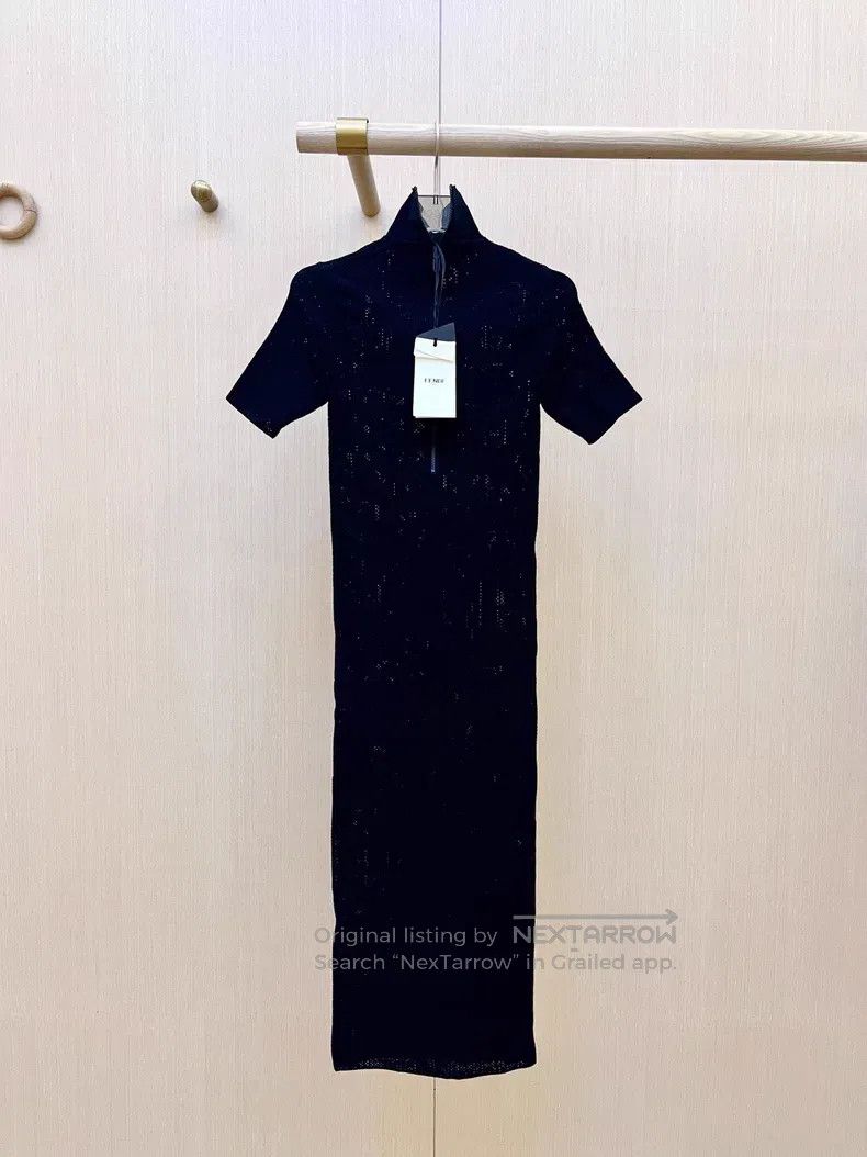Fendi Fendi Black lace knit dress Size XS / US 0-2 / IT 36-38 - 1 Thumbnail