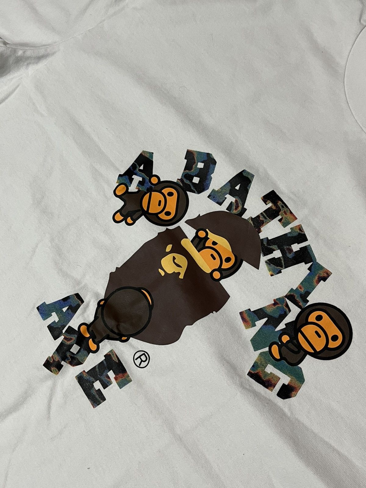 Bape A Bathing Ape Oil Spill College Tee Baby Milo Size US XXL / EU 58 / 5 - 2 Thumbnail