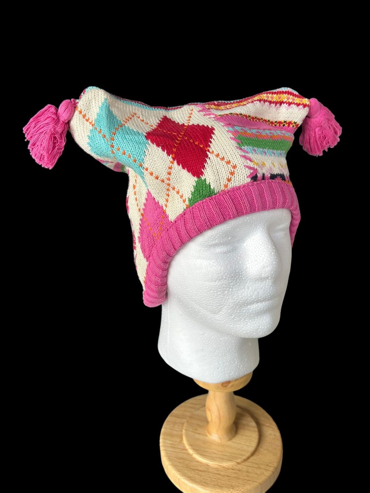 Japanese Brand × Kapital × Vintage Bunny Horn Devil MultiColour Beanie Hats ispired By Kapital🎌 Size ONE SIZE - 5 Thumbnail