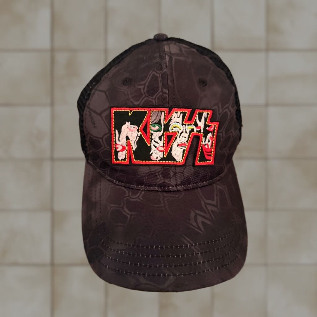 Vintage Richardson NEW KISS Music Band Logo Patch Adjustable Baseball Cap Black Hat Men One Size Adjustable Cap Mens Black Music Concert Cardigan? Size ONE SIZE - 1 Thumbnail