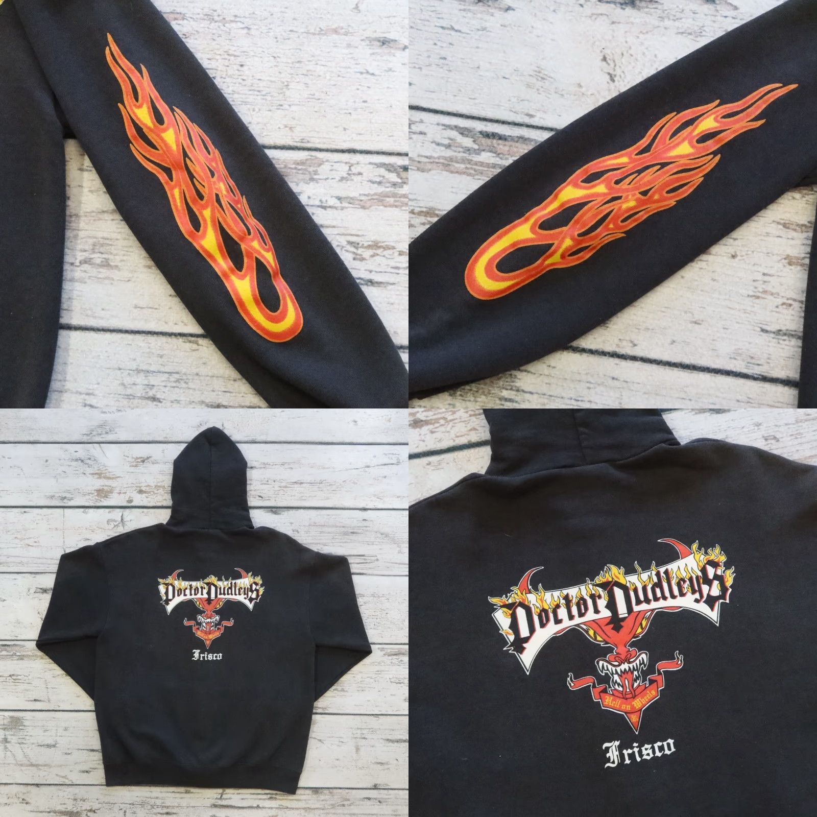 Lee Vintage Lee Frisco Hell On Wheels Hoodie Sweatshirt Black Mens M Foldable Zip Hoodie Size US M / EU 48-50 / 2 - 9 Thumbnail