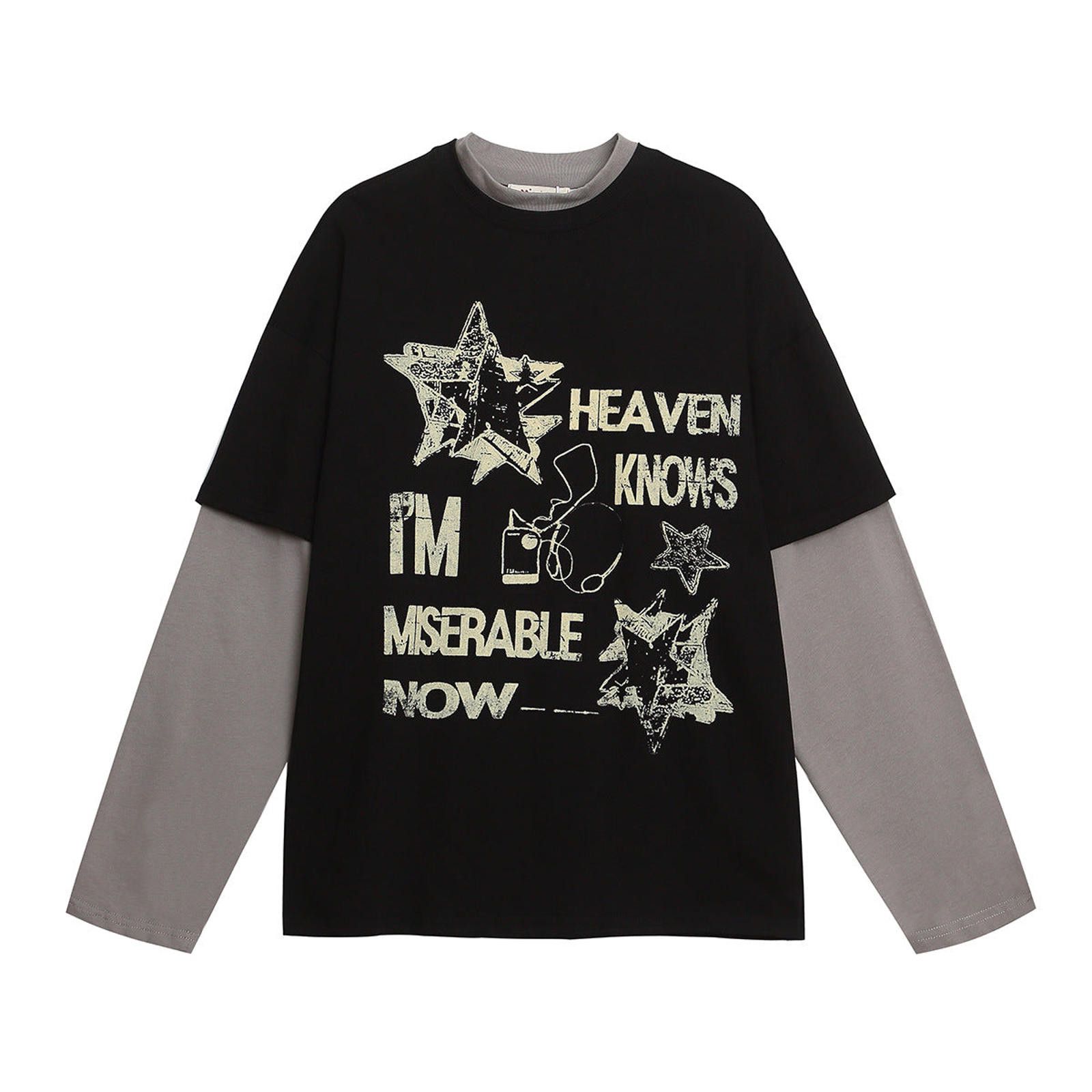 Other Layered Look Graphic Tee, Long Sleeve Shirt Size US M / EU 48-50 / 2 - 6 Thumbnail