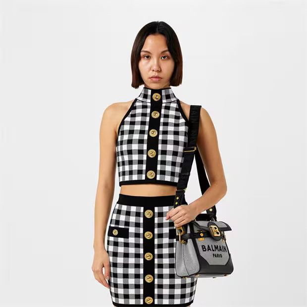 Balmain o1g2r1mq0924 Tank Tops in Black & White Size S / US 4 / IT 40 - 3 Thumbnail