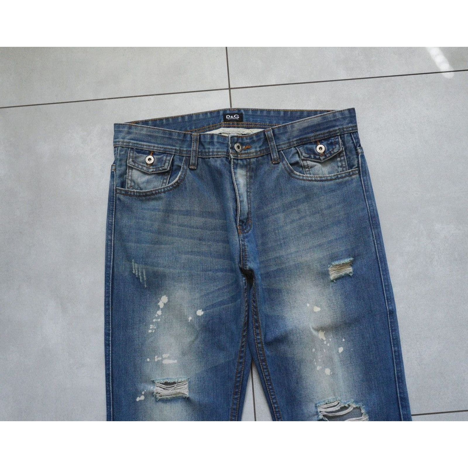 Dolce & Gabbana Dolce gabbana blue distressed vintage denim pants jeans Size US 34 / EU 50 - 2 Thumbnail