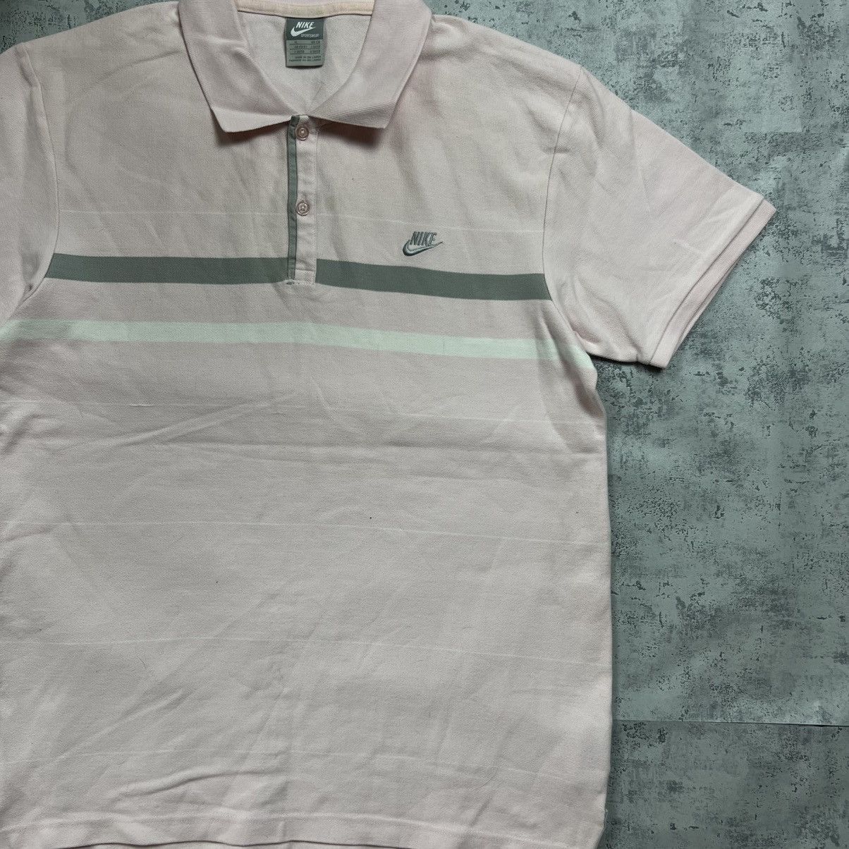 Nike 00s NIKE RETRO LOGO VINTAGE Y2K STRIPED BUTTON UP POLO SHIRT Size US L / EU 52-54 / 3 - 3 Thumbnail