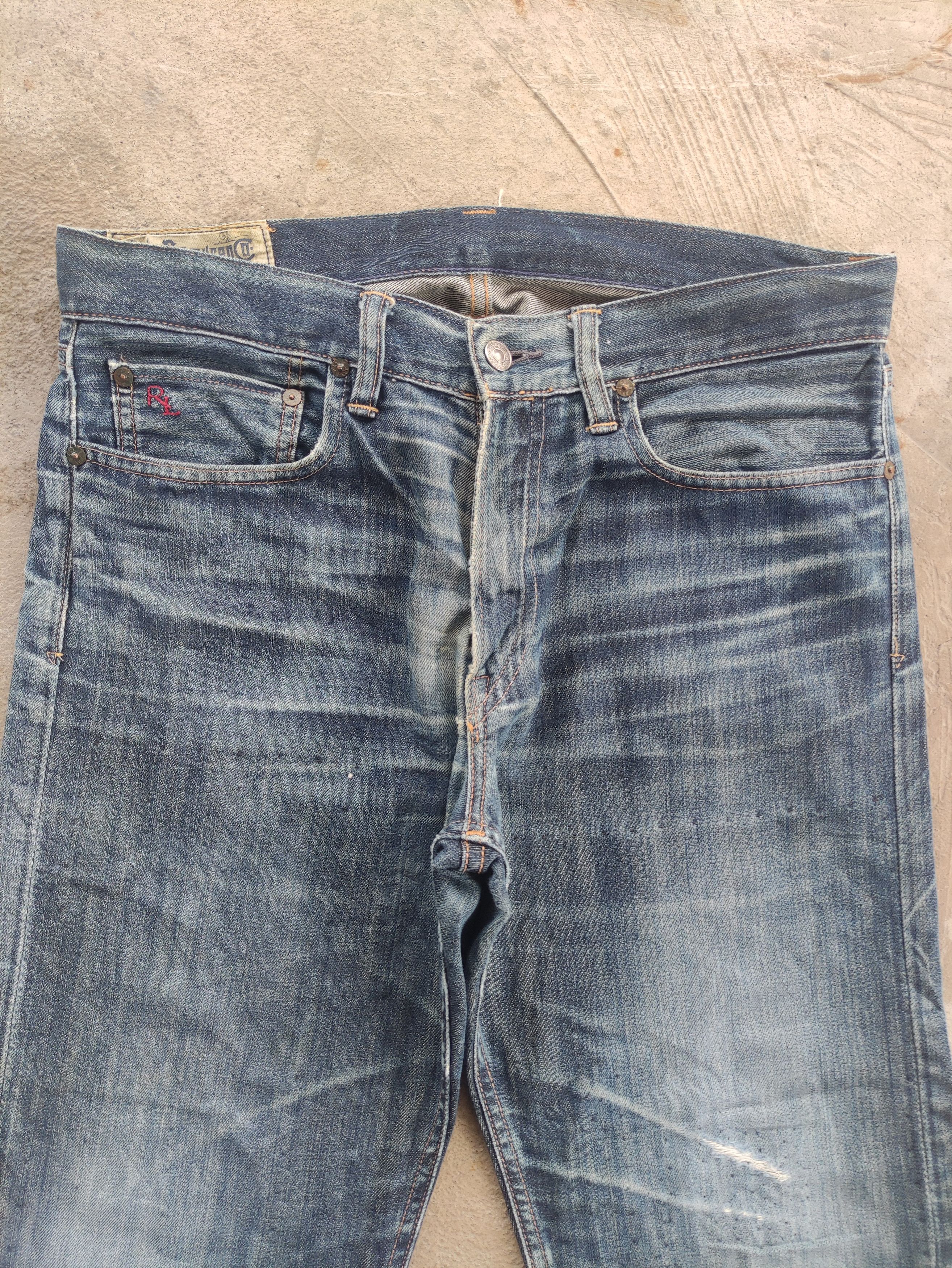 Polo Ralph Lauren Vintage Polo Ralph Lauren Selvedge Distressed Faded Denim Size US 35 - 3 Thumbnail