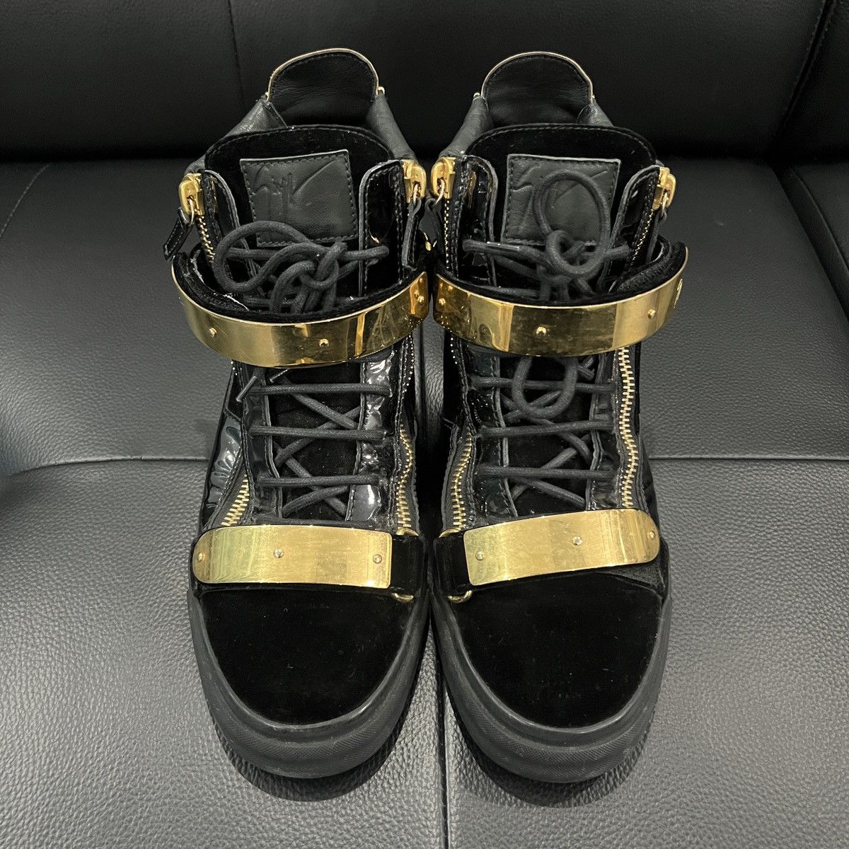 Giuseppe Zanotti Giuseppe Zanotti GZ Double Buckle Patent High-Top Sneakers V Size US 9 / EU 42 - 6 Thumbnail