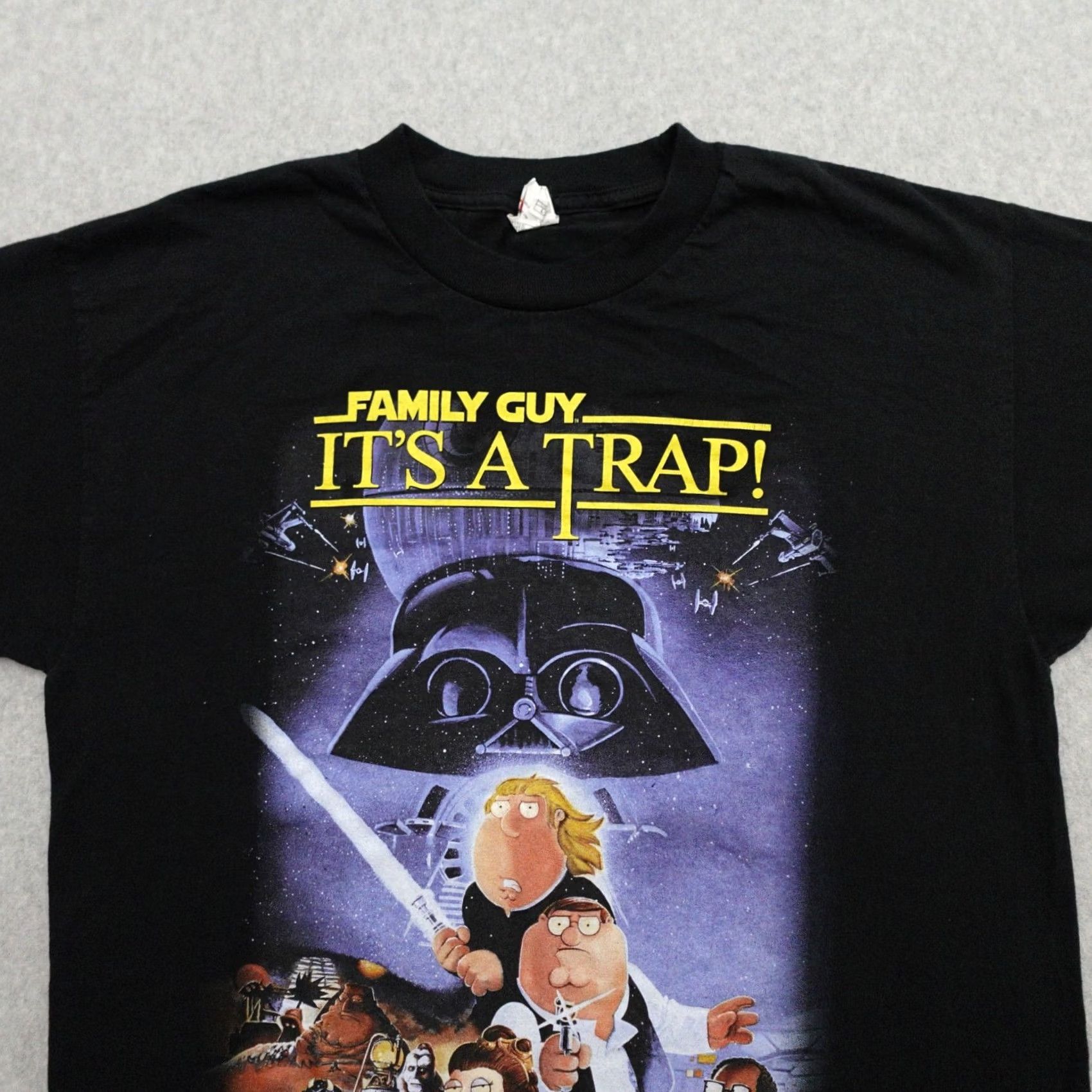 AAA Family Guy Tshirt Mens Large Black "It's a Trap" Movie Graphic Promo 21x27 Size US L / EU 52-54 / 3 - 6 Thumbnail