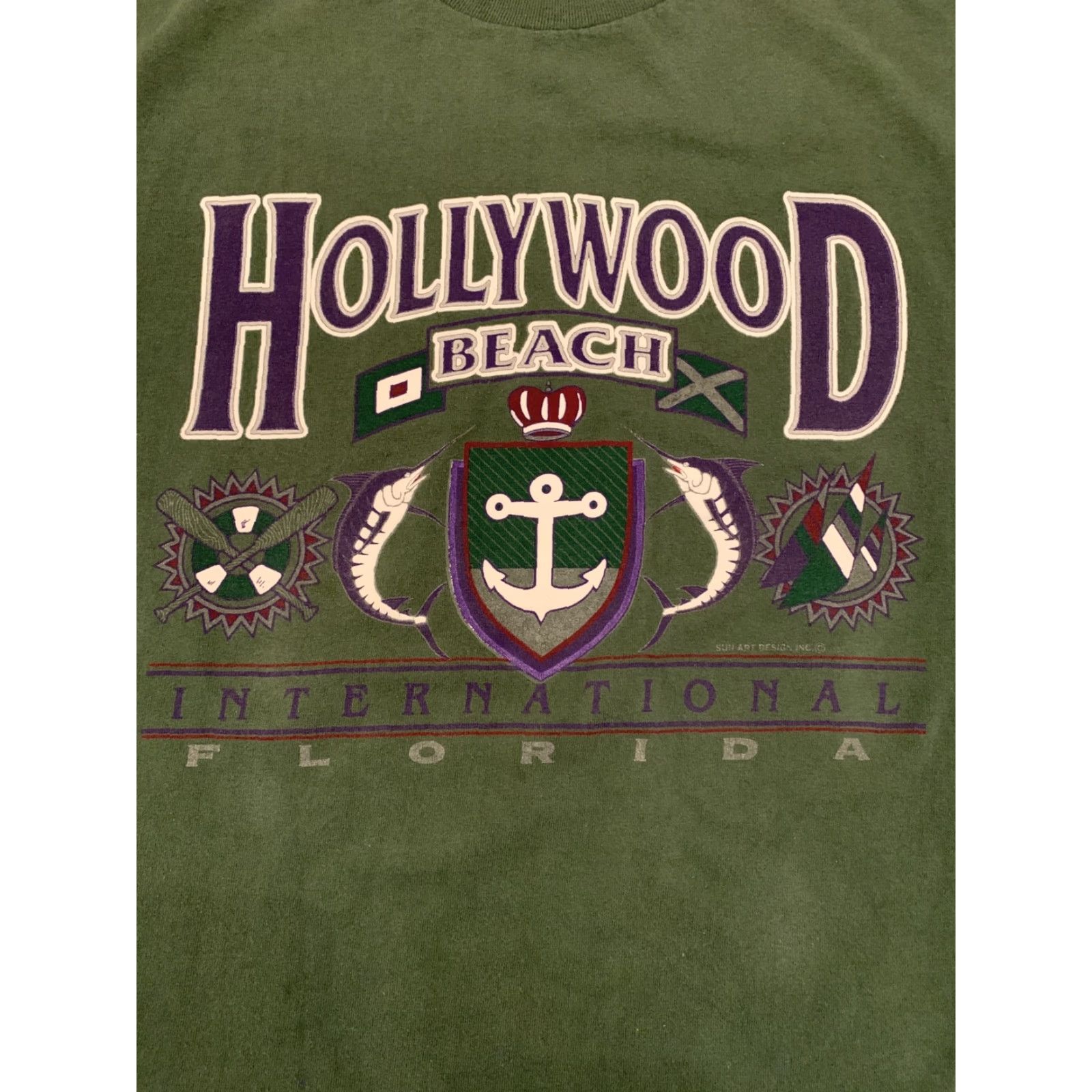 Rusty VINTAGE Rusty T-Shirt Hollywood Beach Florida Solid Crew Neck Short Sleeve USA Size XL Green Men Size US XL / EU 56 / 4 - 2 Thumbnail