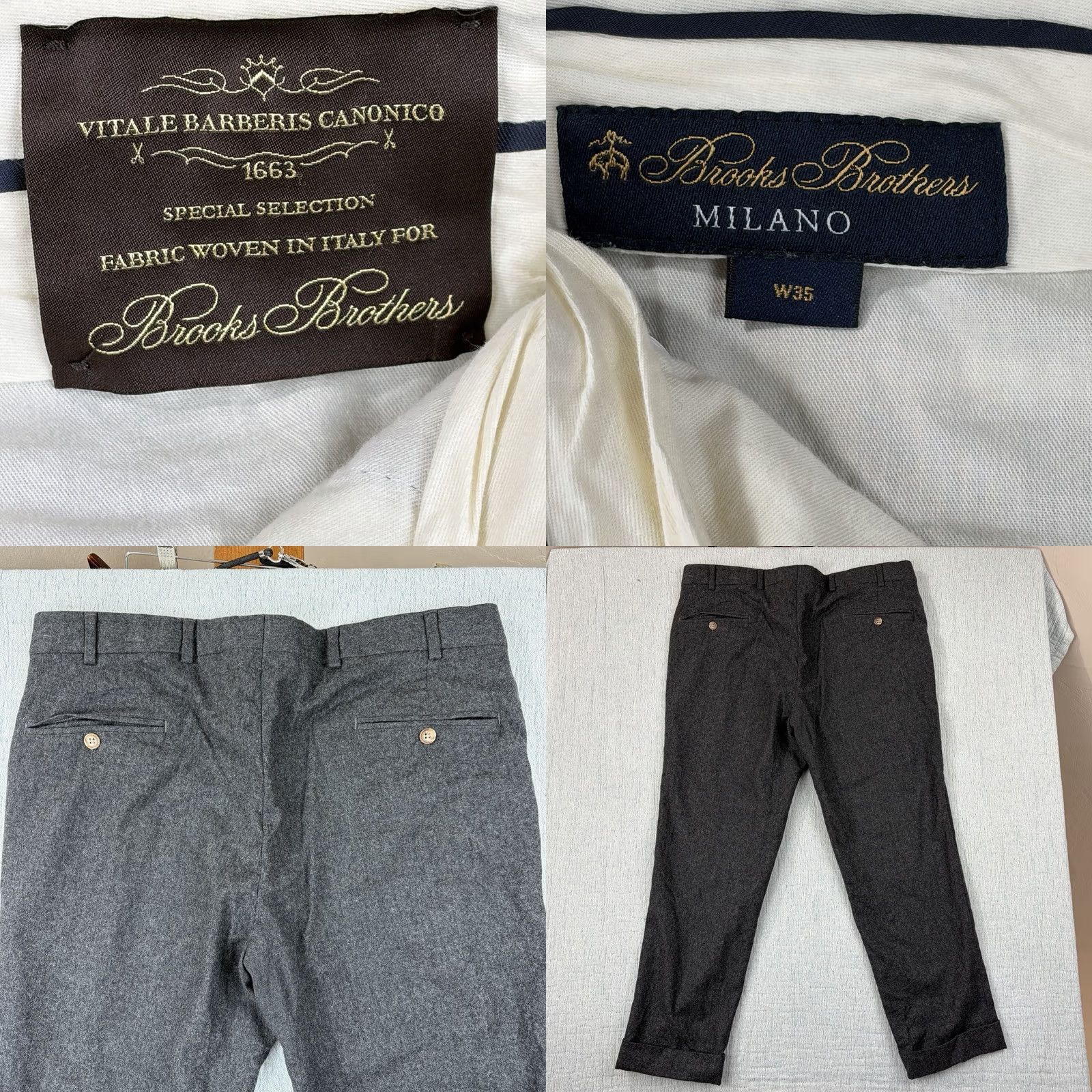Brooks Brothers Brooks Brothers Milano Pants Mens 35x26 VITALE BARBERIS CANONICO Italian Fabric Blend Dress Size US 35 - 8 Thumbnail