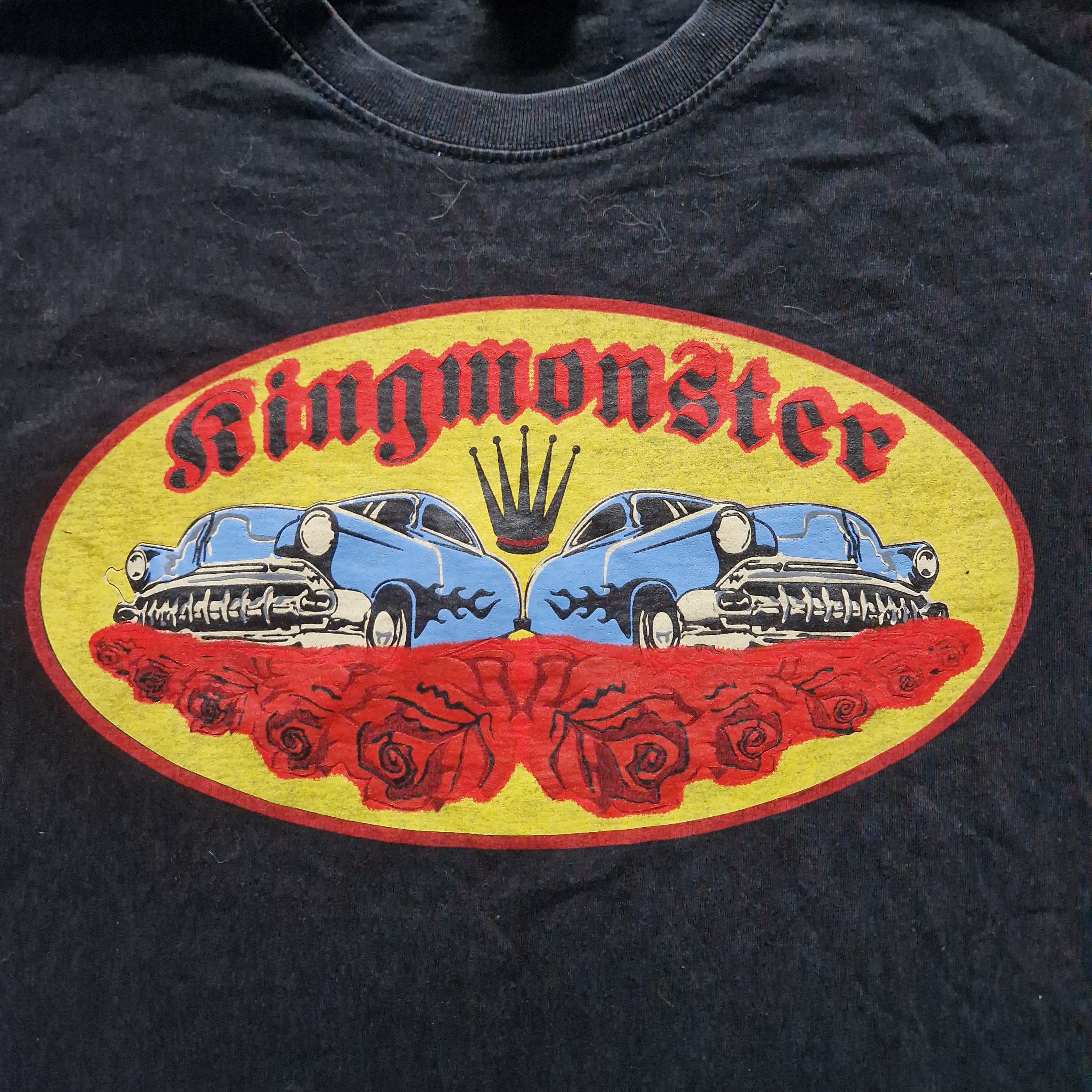 Vintage Kingmonster Graphic T-Shirt - Black with Classic Car Design Size US S / EU 44-46 / 1 - 2 Thumbnail
