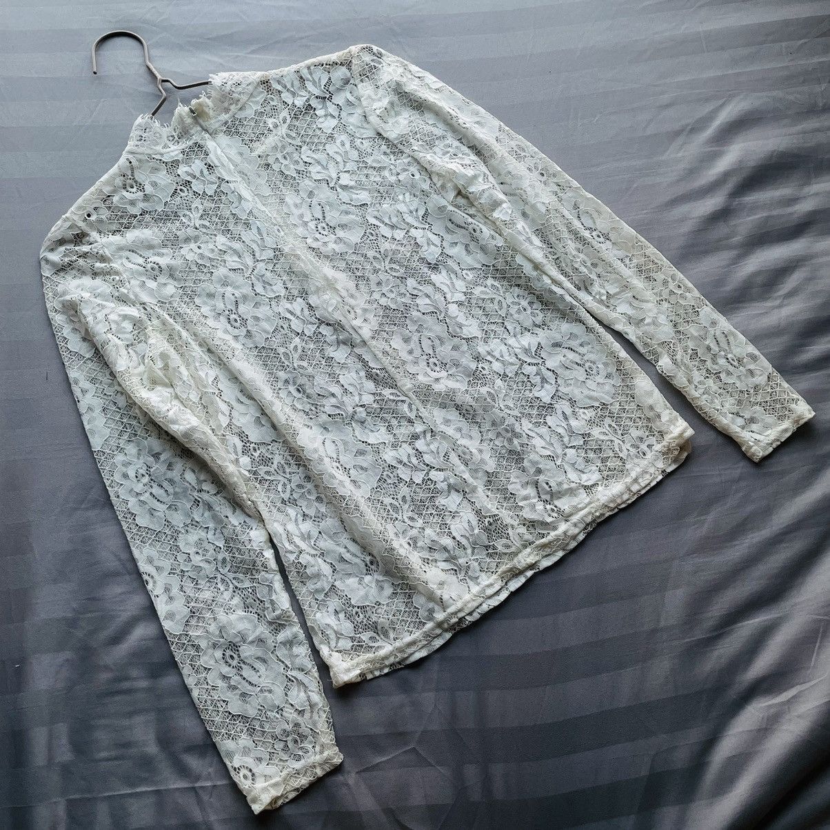 20471120 × If Six Was Nine Japanese Floral Lace See Thru Mesh Top Size S / US 4 / IT 40 - 3 Thumbnail