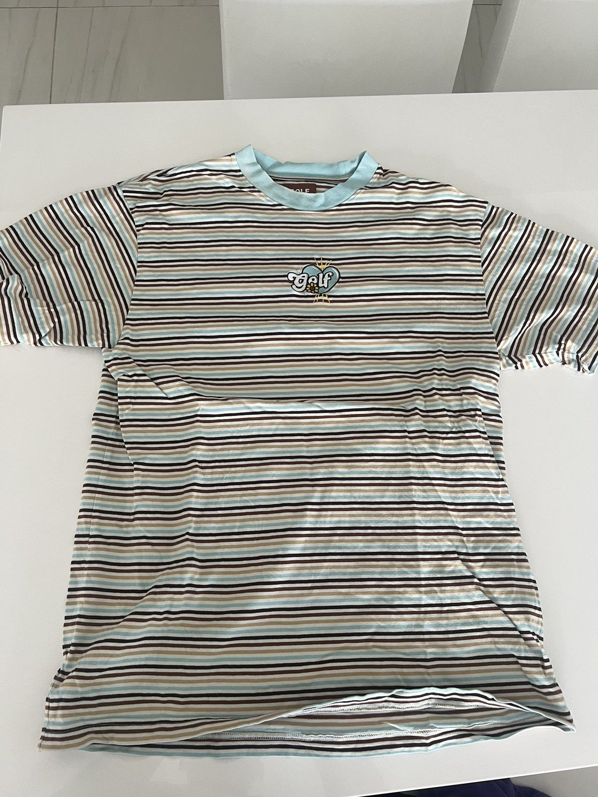 Grand Logo Striped Pocket Tee By Golf Wang outlet