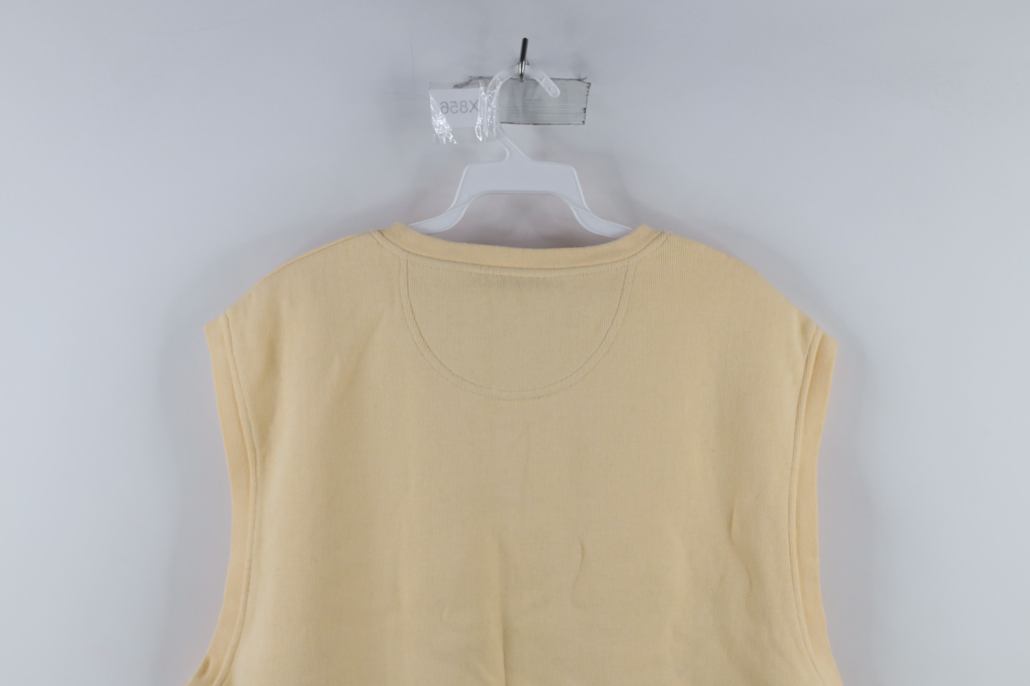 Orvis Vintage 90s Orvis Blank Cotton Knit Sweater Vest Yellow Size US XXL / EU 58 / 5 - 8 Thumbnail