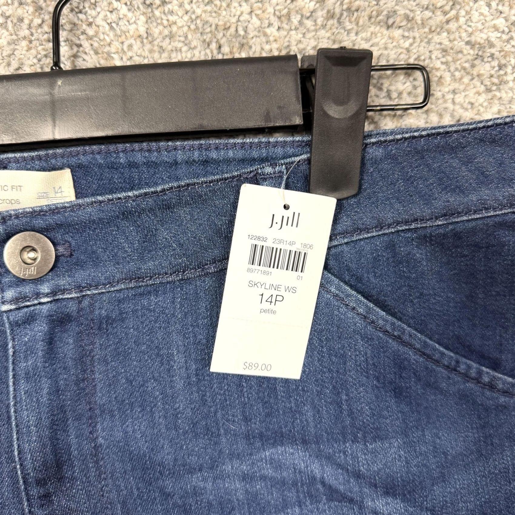 J. Jill J Jill Jeans Womens 14P Crop Denim Stretch Blue Full Leg Inseam 22in 35in Waist Petites mid rise Size 36" / US 14 / IT 50 - 2 Thumbnail
