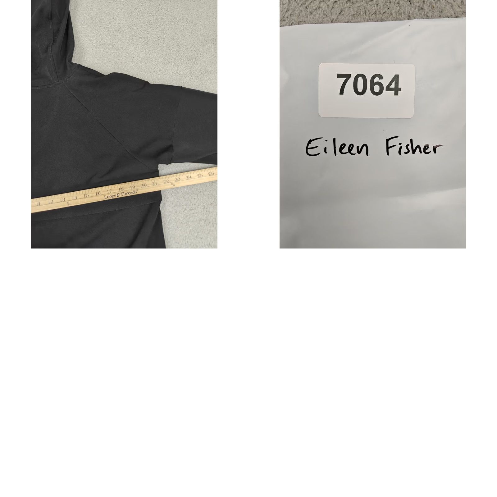 Eileen Fisher Eileen Fisher Coat Womens PL Black Hooded Knit Parka Zip Button Lined Pockets Size L / US 10 / IT 46 - 8 Thumbnail