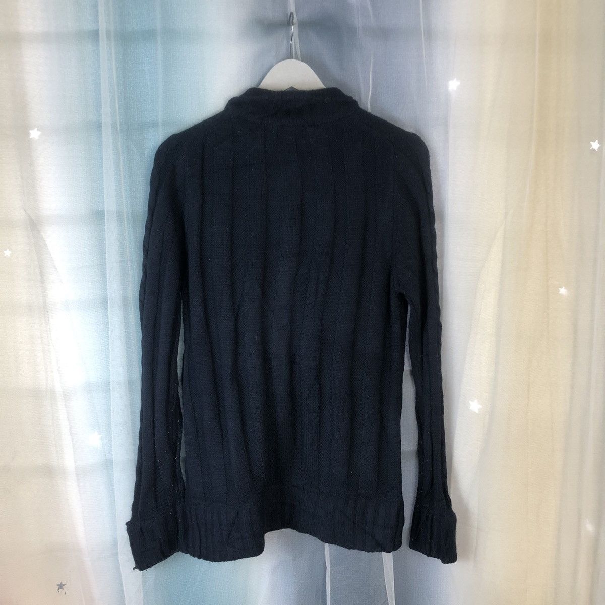 Japanese Brand Mens Mels Rose Dark Blue Patterned Cardigans #7415 Size US M / EU 48-50 / 2 - 11 Thumbnail
