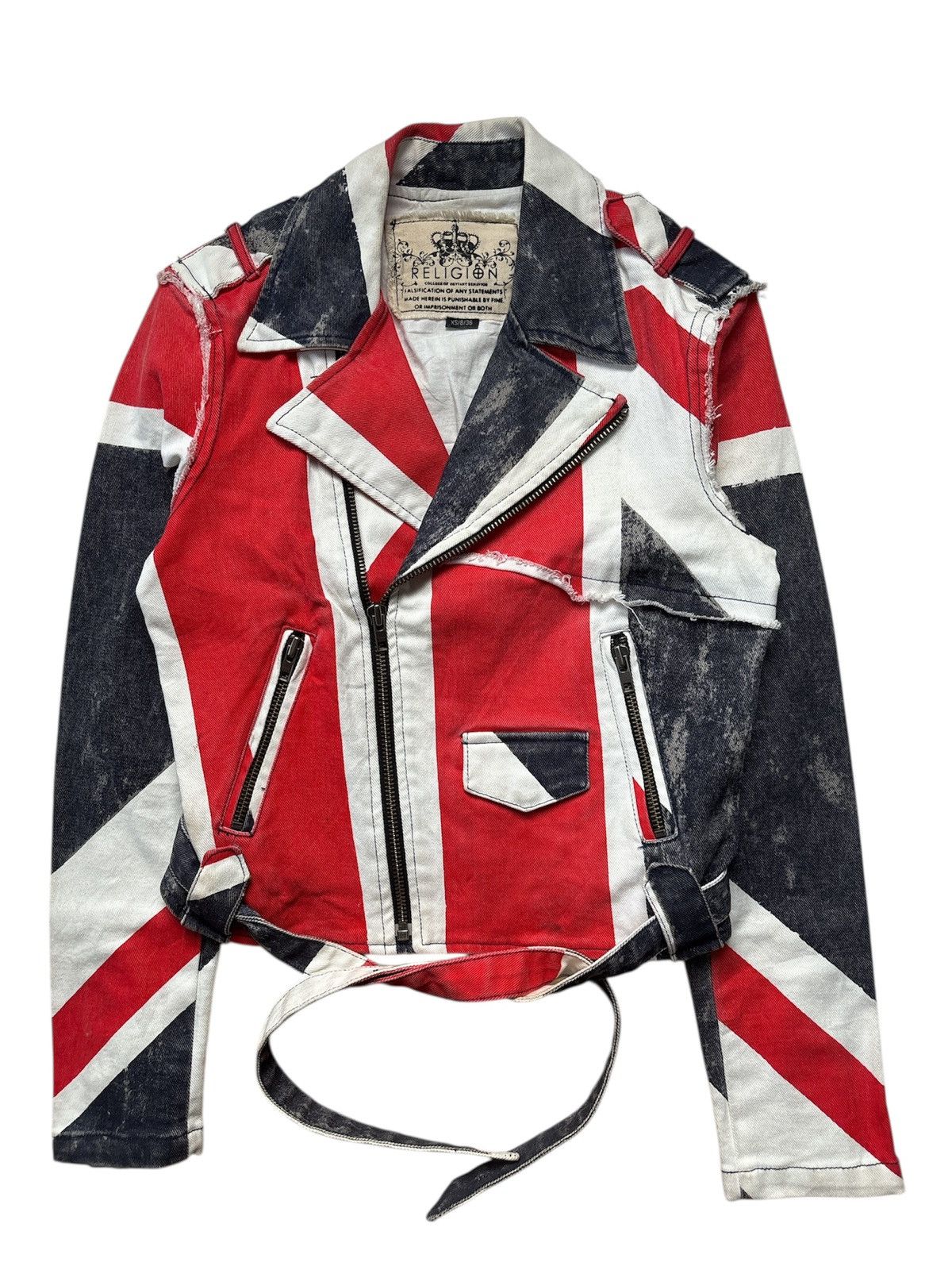 Hedi Slimane Union Jack Ramones Denim Jacket Size US XS / EU 42 / 0 - 1 Thumbnail