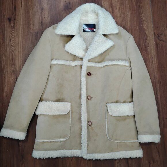 Other Vintage Wiman Western Shearling Suede Leather Coat Jacket Size US M / EU 48-50 / 2 - 1 Thumbnail