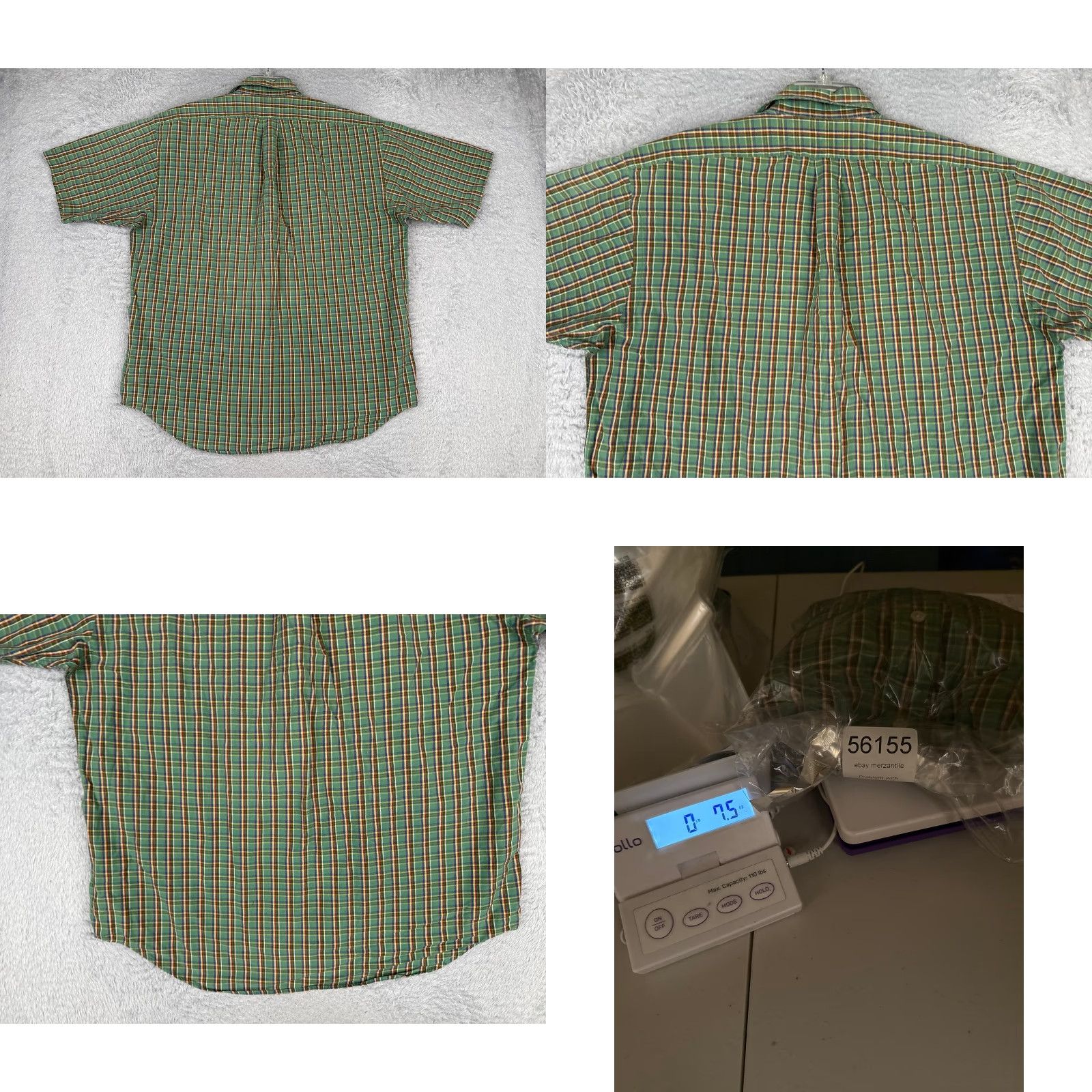 Ralph Lauren VINTAGE Ralph Lauren Shirt Men Large Green Plaid Button Blake Short Sleeve Size US L / EU 52-54 / 3 - 9 Thumbnail