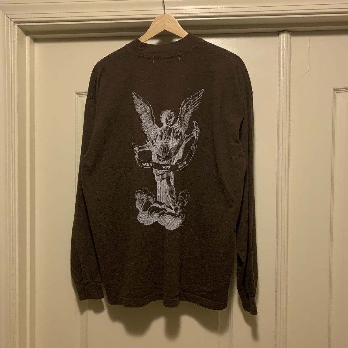 image of Hrmtg Brown Angel Chest Logo Shirt Jack B Wiese Chest Logo, Men's (Size Small)