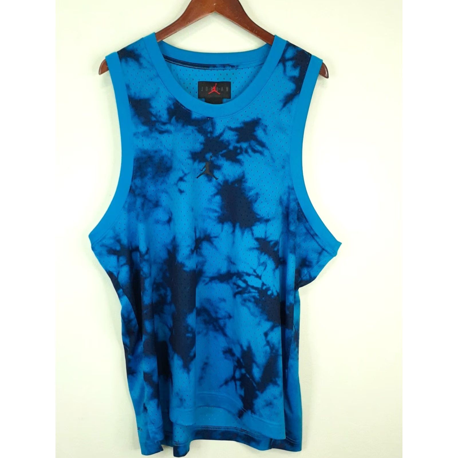 Jordan Brand Nike Dri Fit Jordan Sport Tank Top Muscle Shirt Mens XL Open Arm Openings Blue Polyester Sleeveless Pullover Activewear Basketball Sports Shirt Size US XL / EU 56 / 4 - 2 Thumbnail