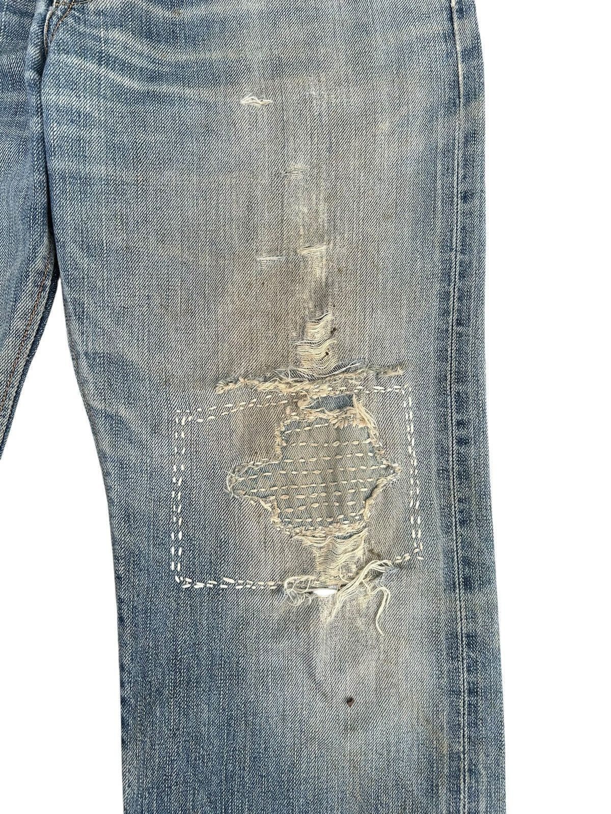 Kapital Thrashed Vintage Edwin 505ZX Selvedge Dirty Denim Jeans Size US 32 / EU 48 - 4 Thumbnail