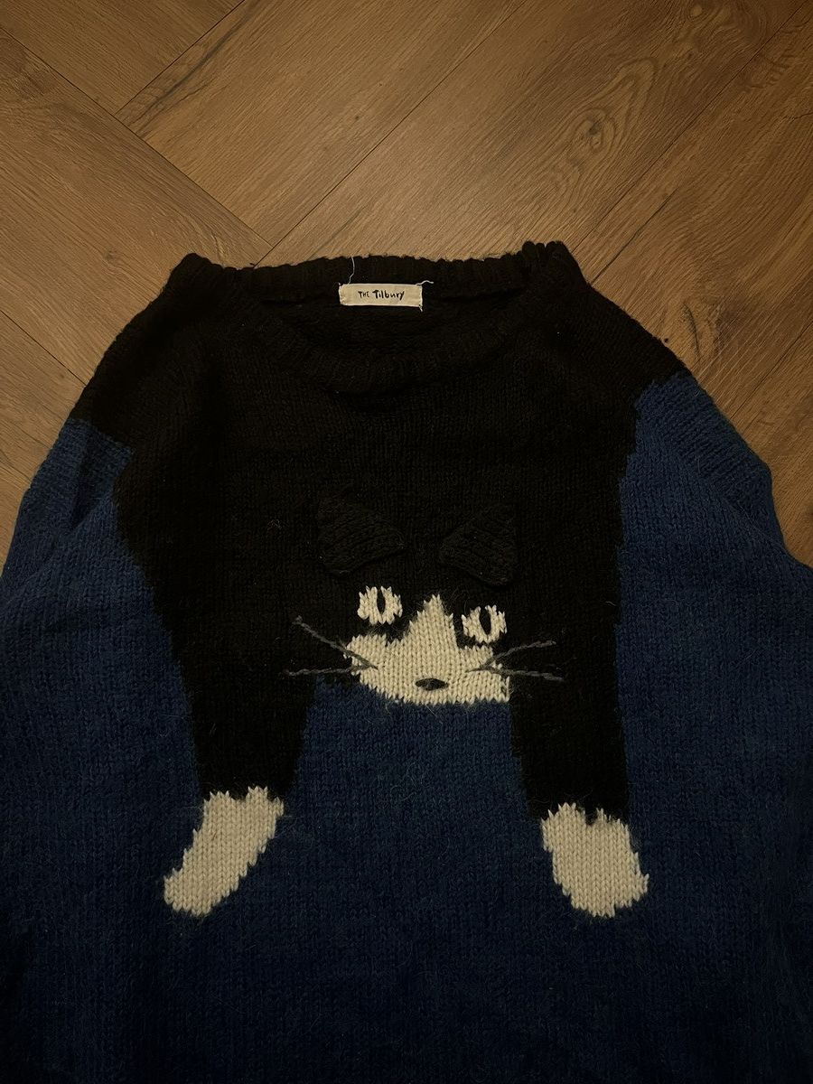 Issey Miyake Playful Cat Knit Sweater – Harajuku Style Vintage Look Size US M / EU 48-50 / 2 - 3 Thumbnail