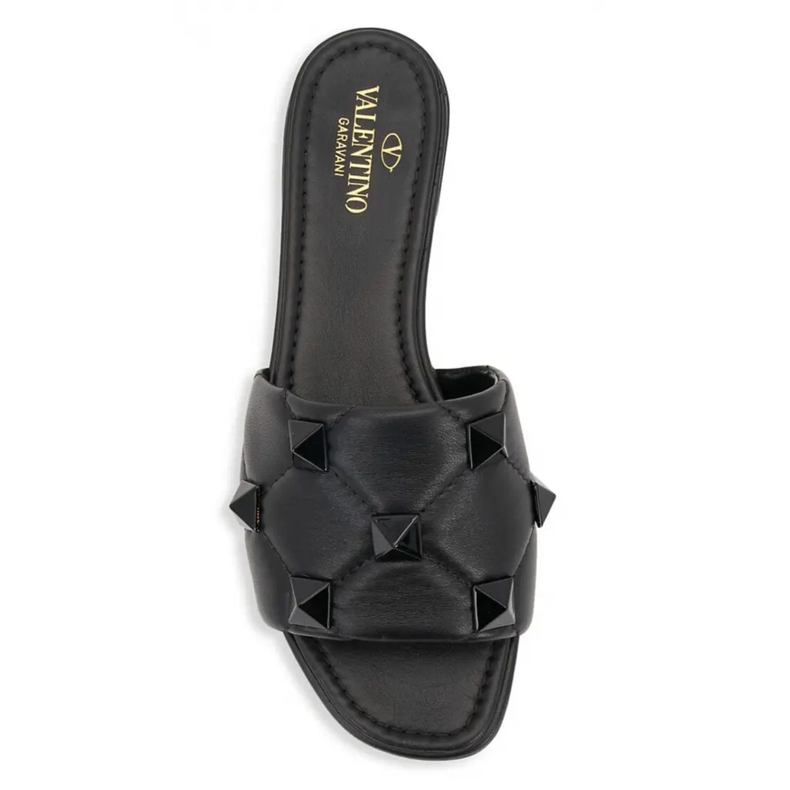Valentino Valentino Rockstud Roman Stud Black Leather Quilted Slide Size US 6 / IT 36 - 6 Thumbnail